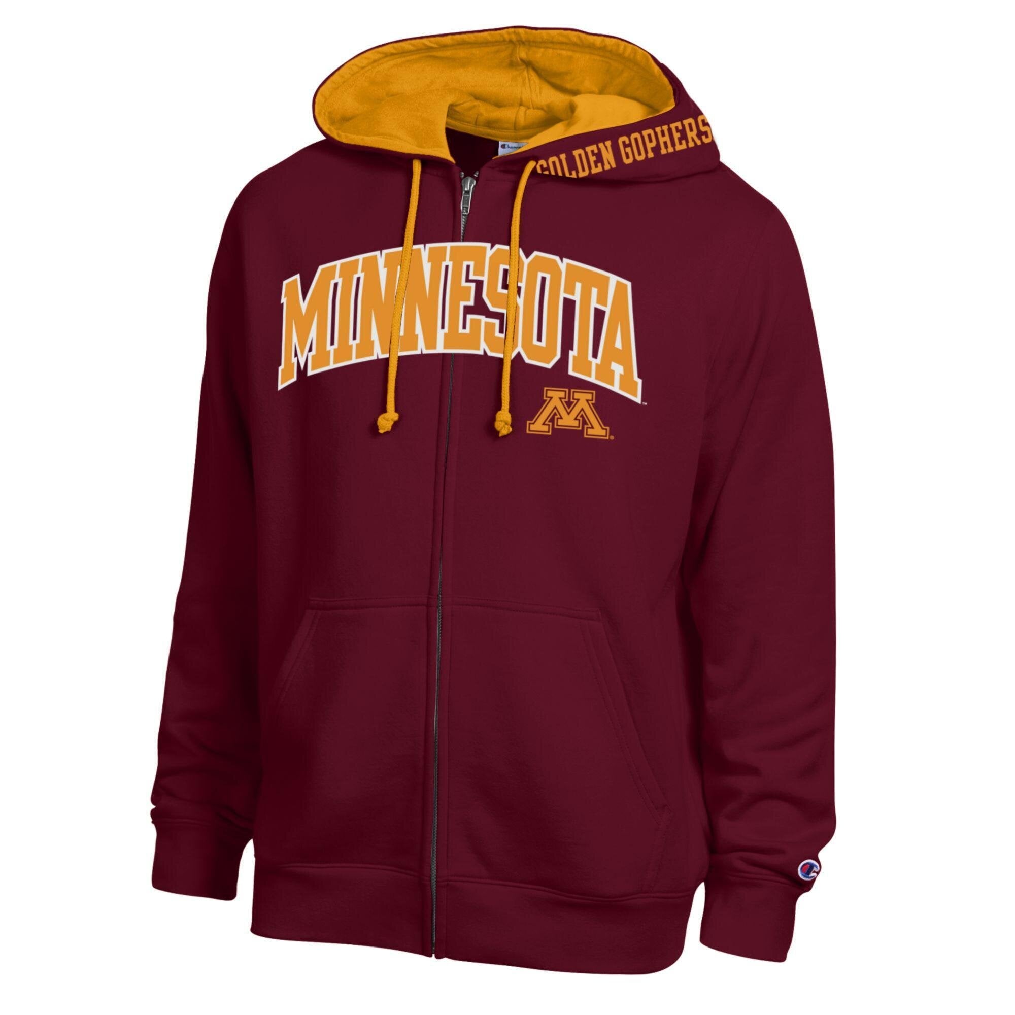 Men's Champion Maroon Minnesota Golden Gophers Arch Logo Full-Zip Fleece Hoodie