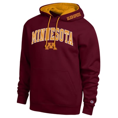  Minnesota Golden Gophers Champion Arch Tackle Twill Hoodie - Maroon