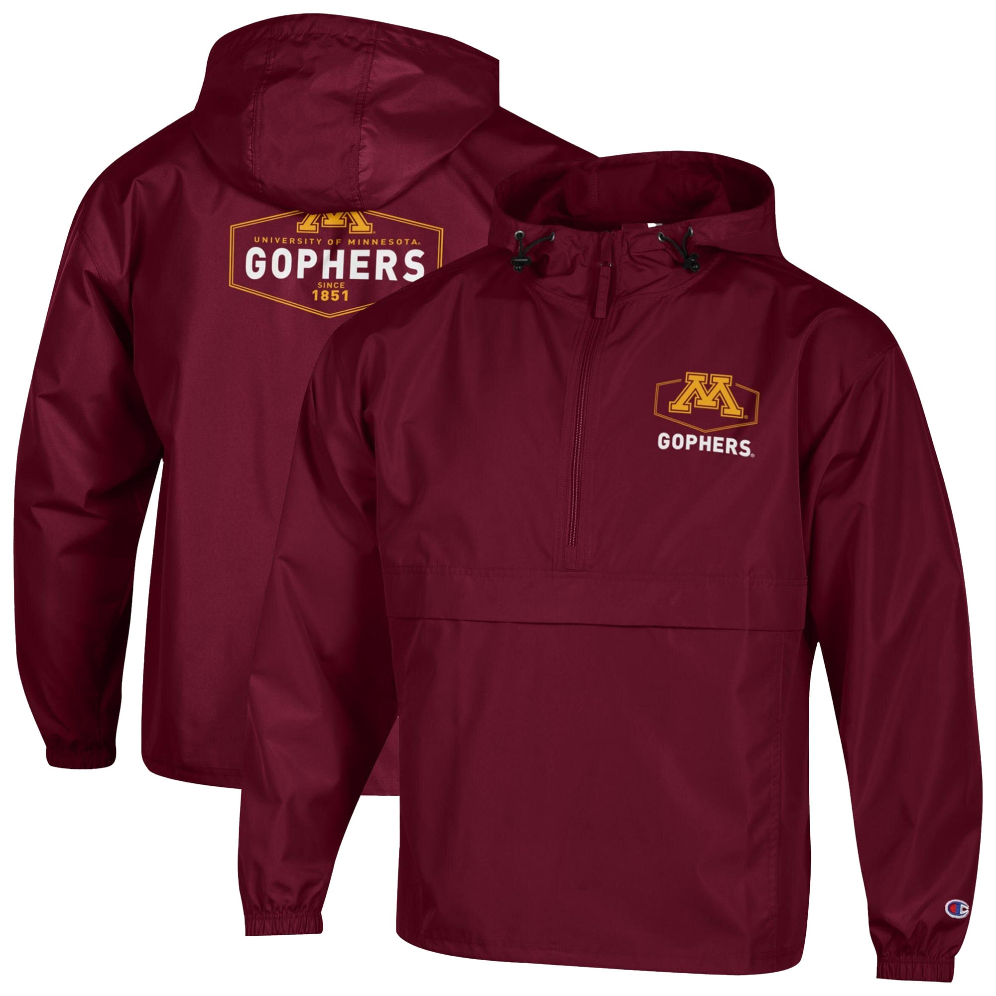 Men's Champion Maroon Minnesota Golden Gophers Delay Packable Half-Zip Jacket