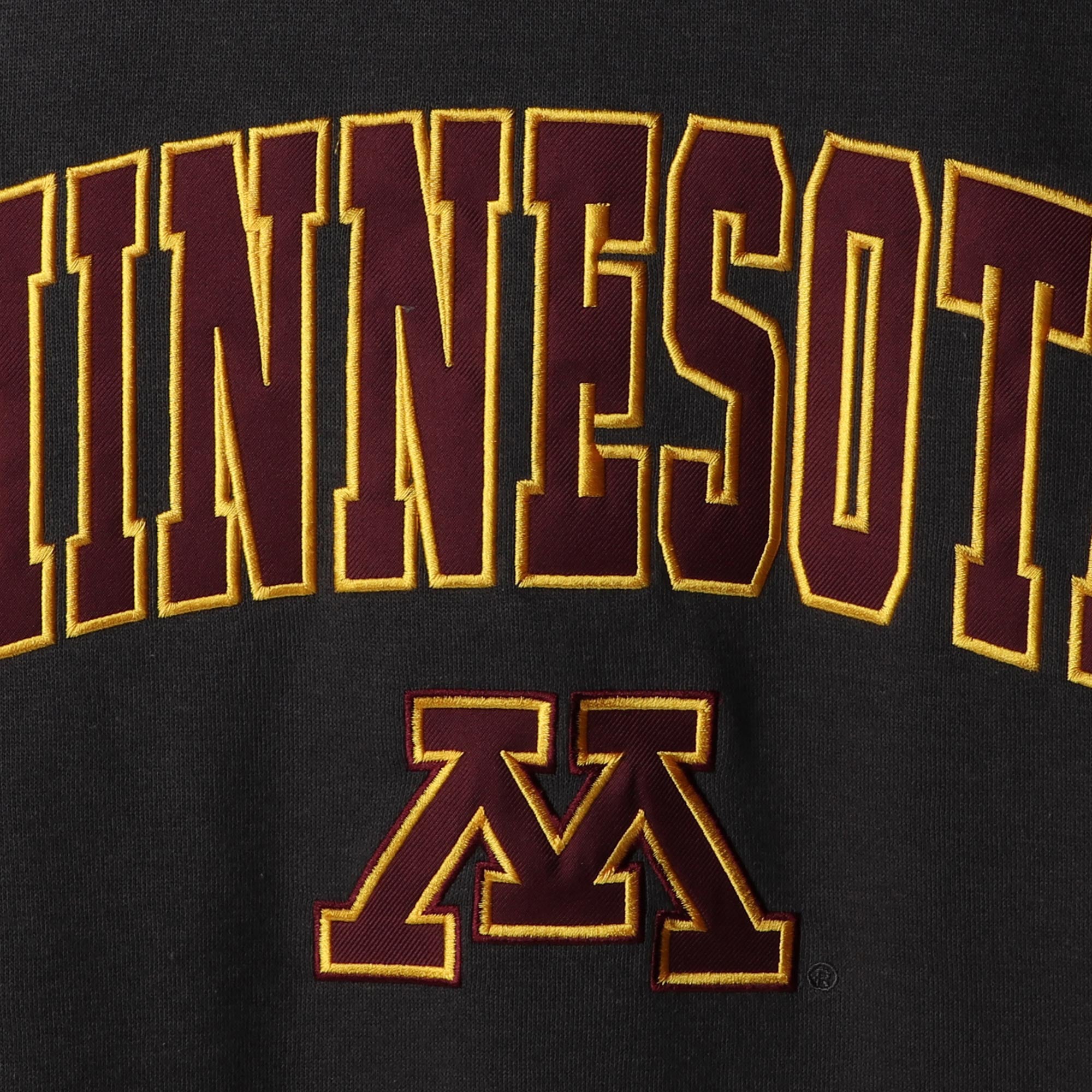 Men's Colosseum Heather Gray Minnesota Golden Gophers Arch & Logo Crew Neck Sweatshirt