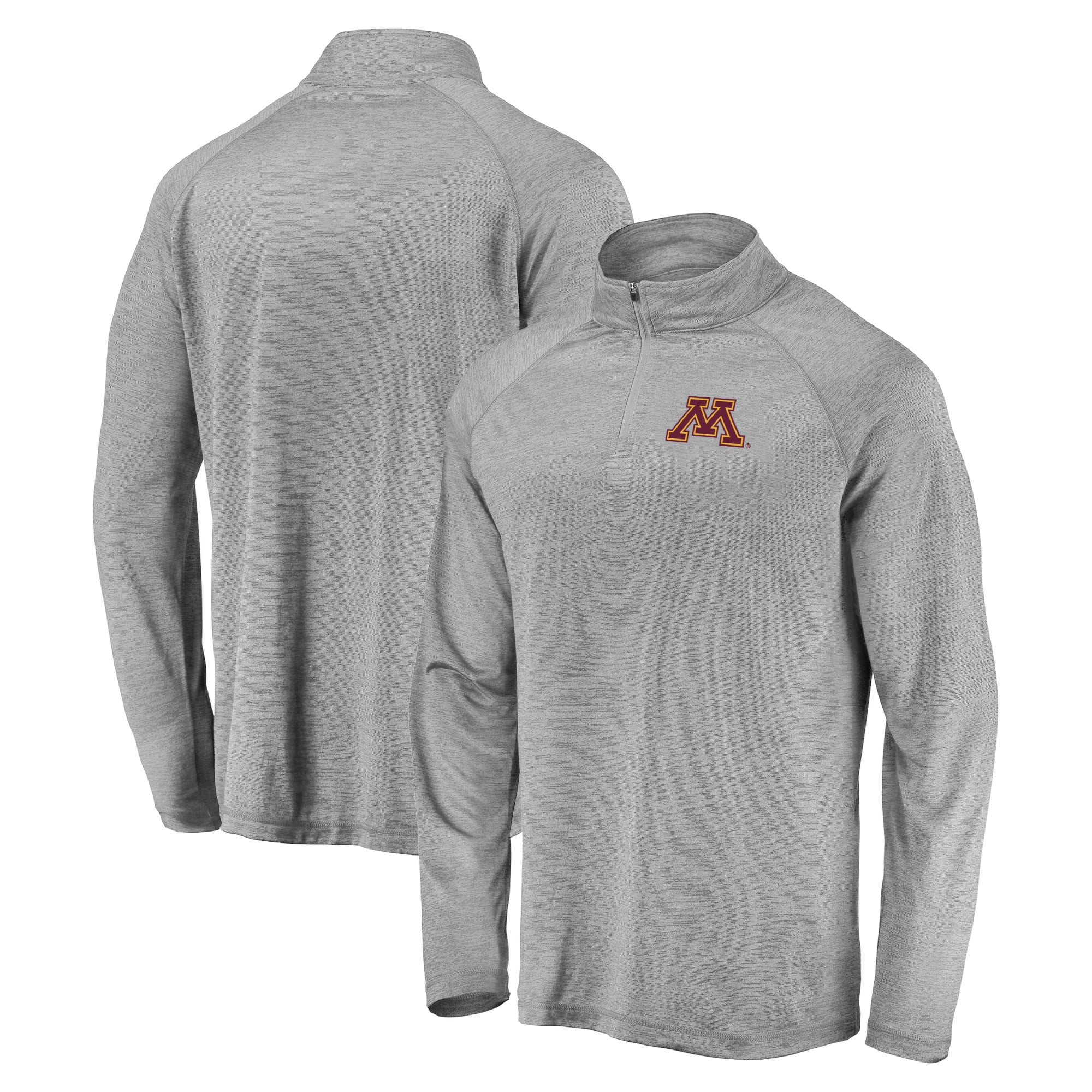 Men's Fanatics Gray Minnesota Golden Gophers Striated Raglan