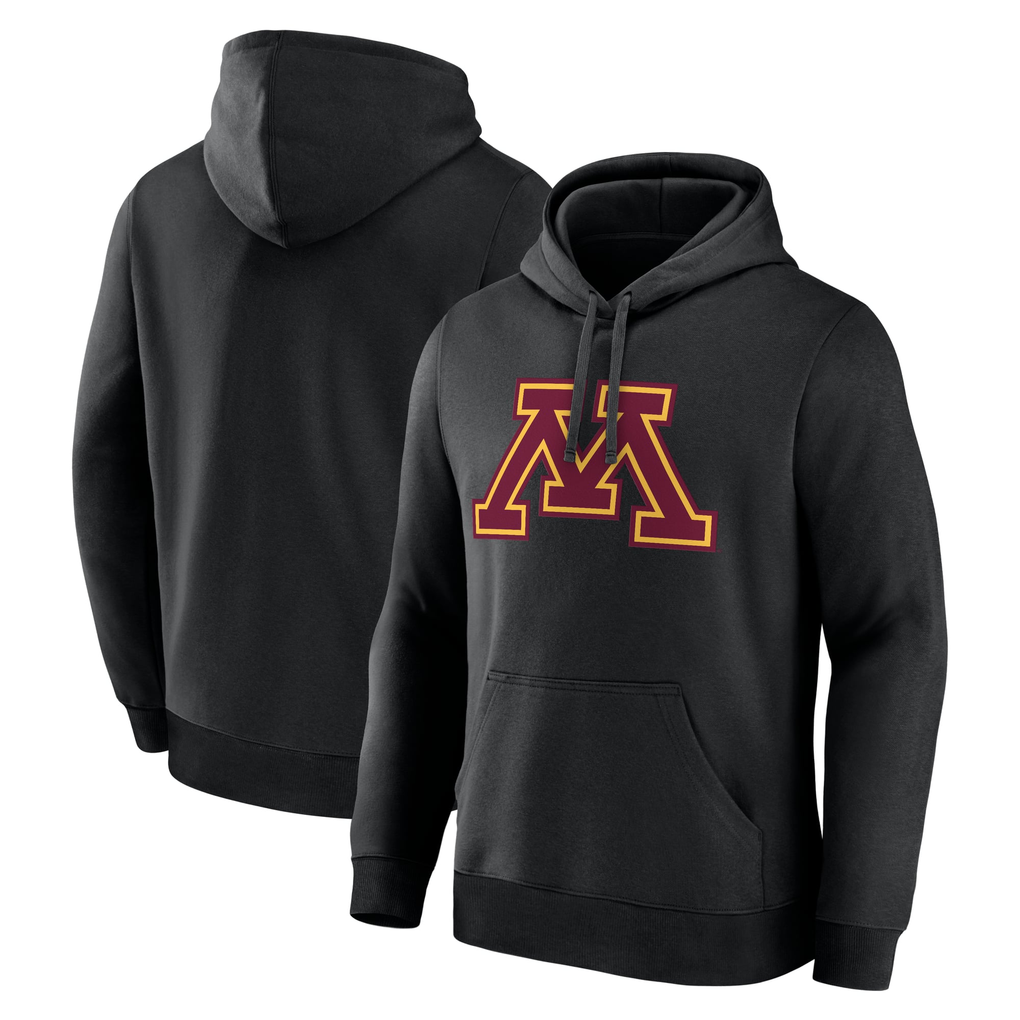 Sweat à capuche polaire noir logo principal des Minnesota Golden Gophers pour homme