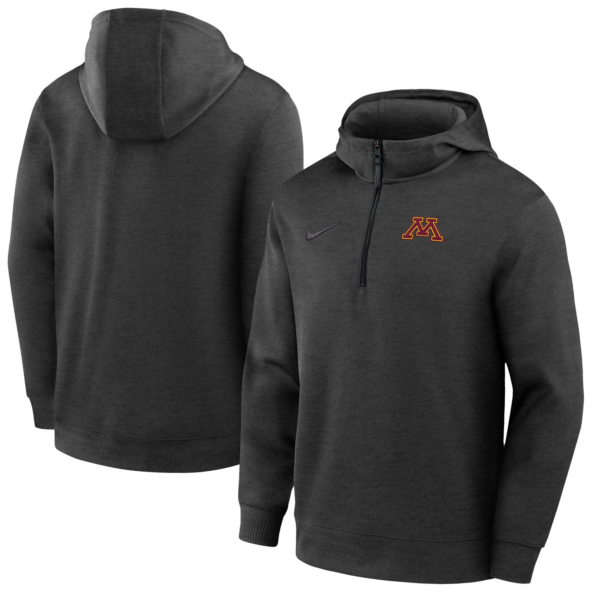 Men's Nike Black Minnesota Golden Gophers Coaches Dri-FIT Half-Zip Hoodie