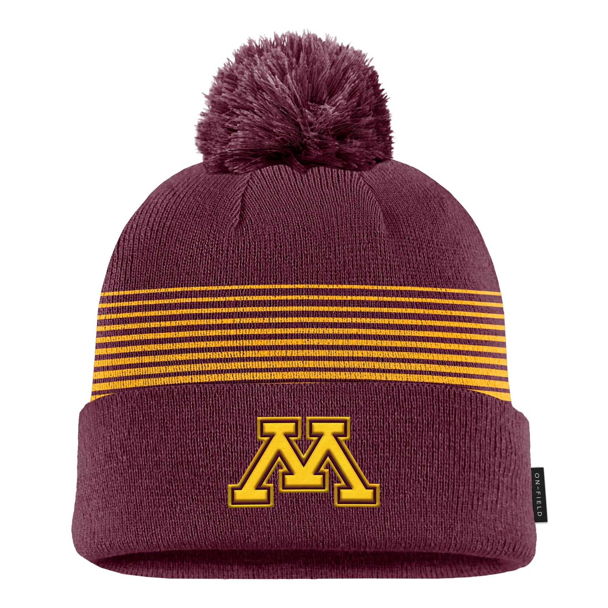 Men's Nike Maroon Minnesota Golden Gophers 2026 On-Field Peak Cuffed Knit Hat with Pom