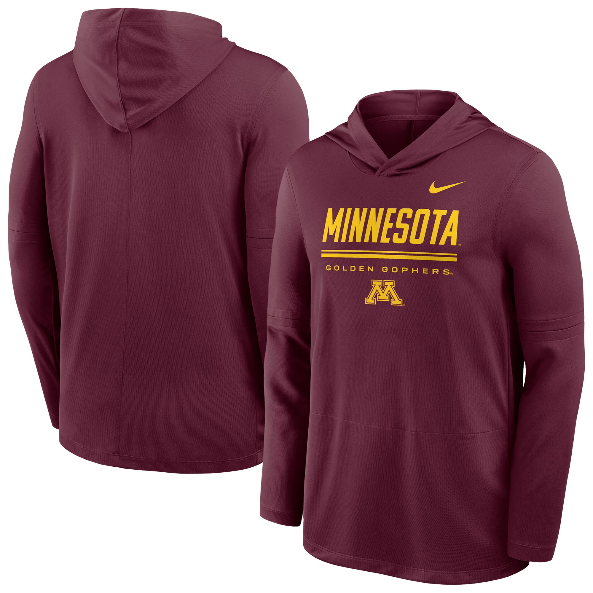 Men's Nike Maroon Minnesota Golden Gophers 2026 Sideline Dri-FIT Lightweight Hooded Top