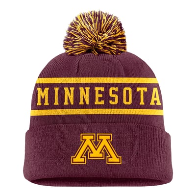 Minnesota Golden Gophers Nike Peak Cuffed Knit Hat with Pom - Maroon