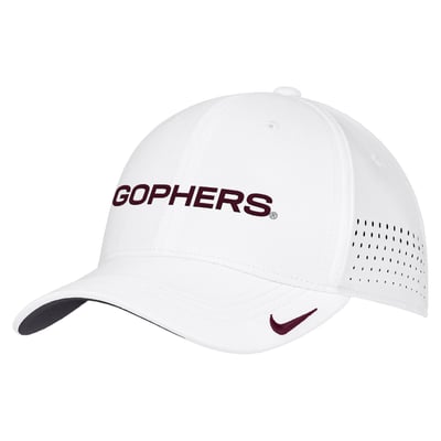 Minnesota Golden Gophers Nike 2026 On-Field AeroBill SwooshFlex Dri-FIT Hat - White