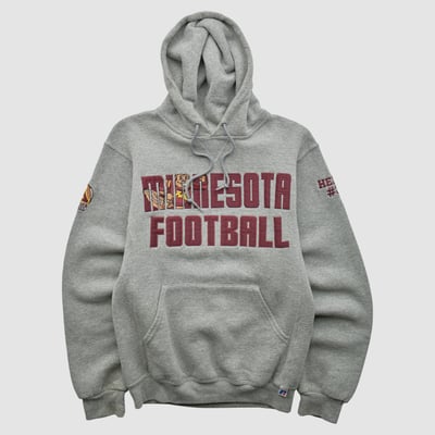 Minnesota Golden Gophers Russell 2000s Hooded Pullover Sweatshirt - Heather Gray - XS by Fanatics Real Vintage