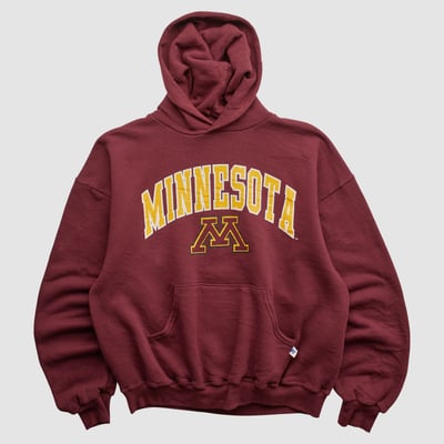 Minnesota Golden Gophers Russell 2000s Hooded Pullover Sweatshirt - Maroon - L by Fanatics Real Vintage