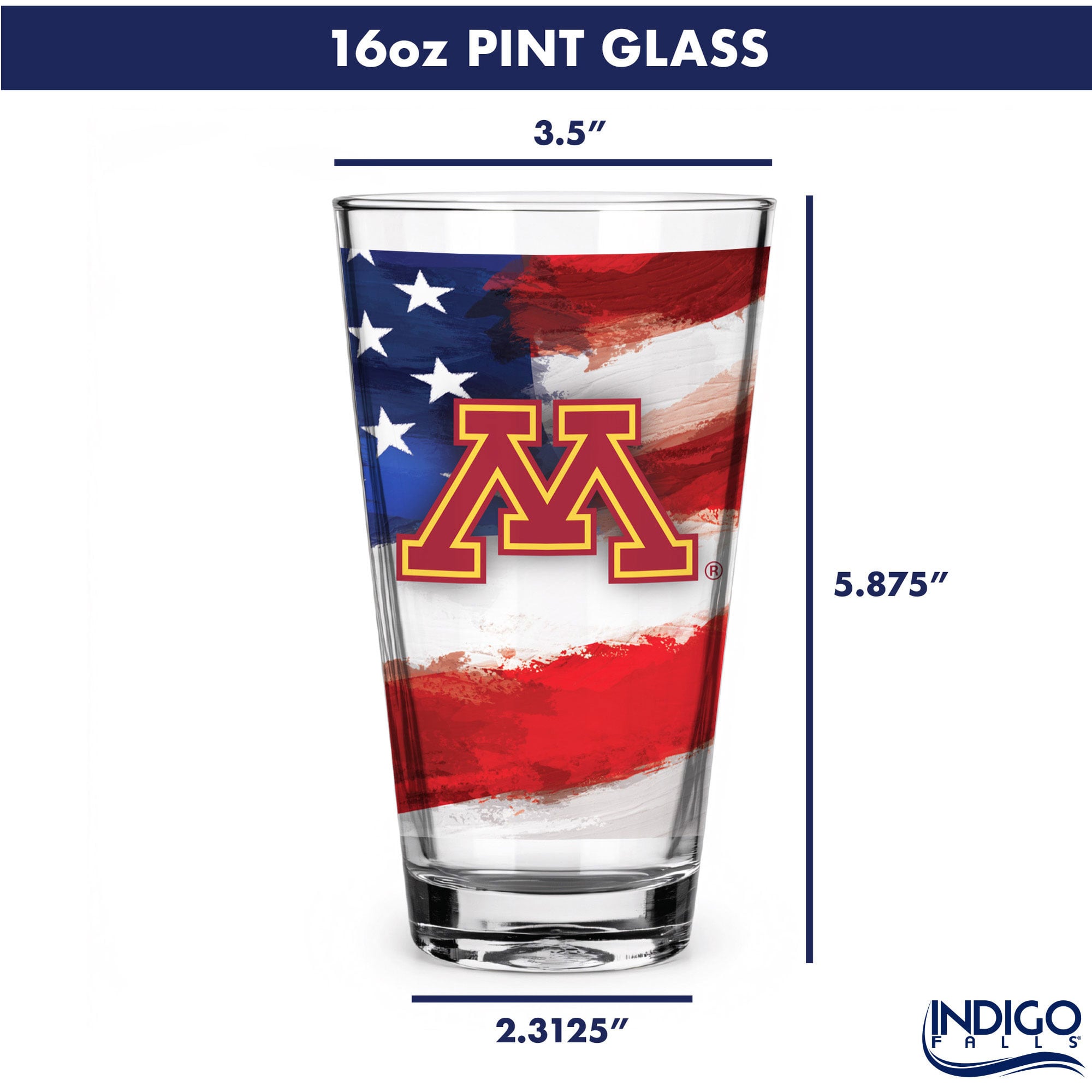 Minnesota Golden Gophers Two-Pack 16oz. Americana Pint Glass Set