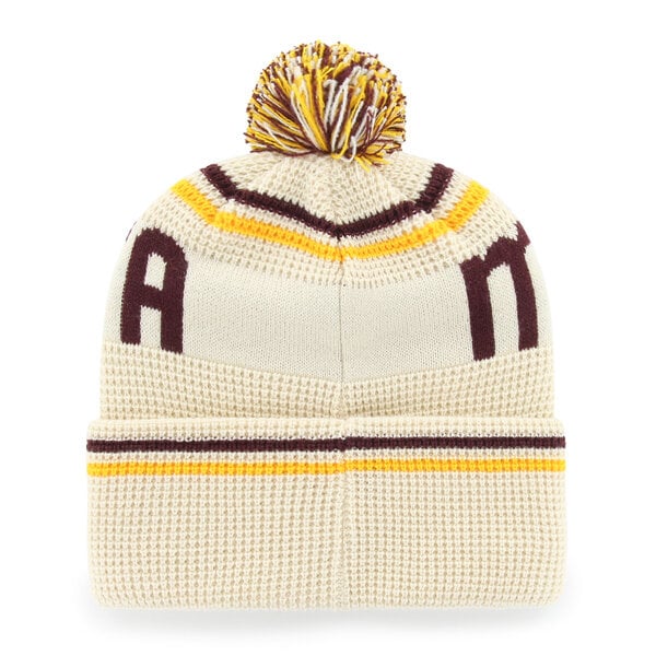 Bonnet unisexe '47 crème Minnesota Golden Gophers en maille gaufrée à revers avec pompon