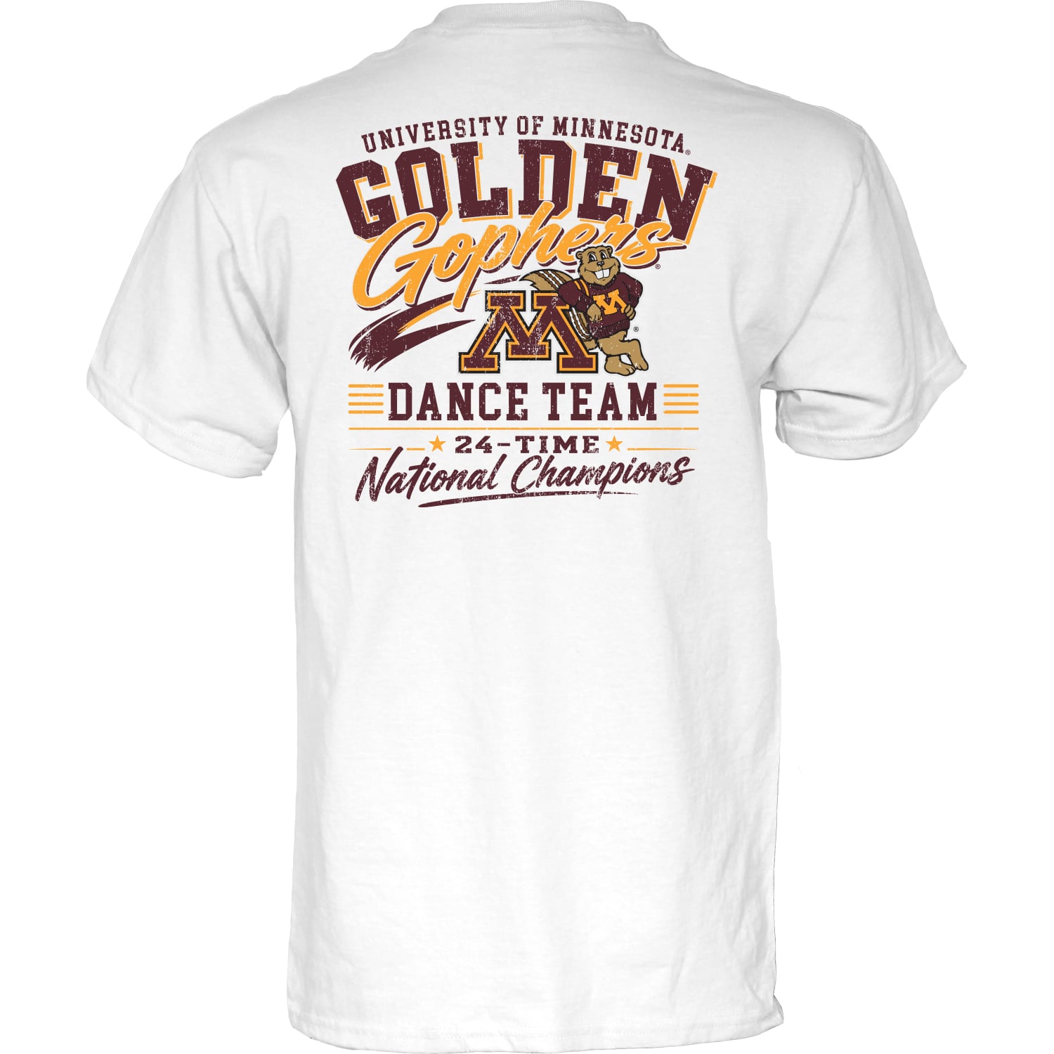Unisex Blue 84  White Minnesota Golden Gophers Dance Team T-Shirt