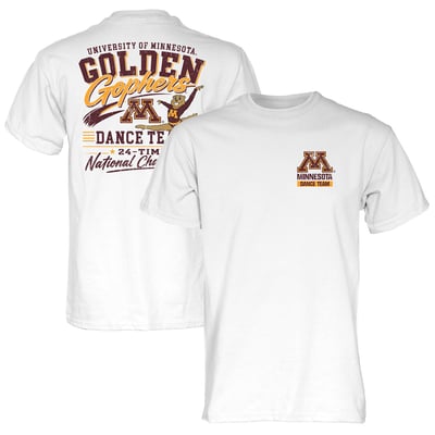  Minnesota Golden Gophers Blue 84 Unisex Dance Team T-Shirt - White
