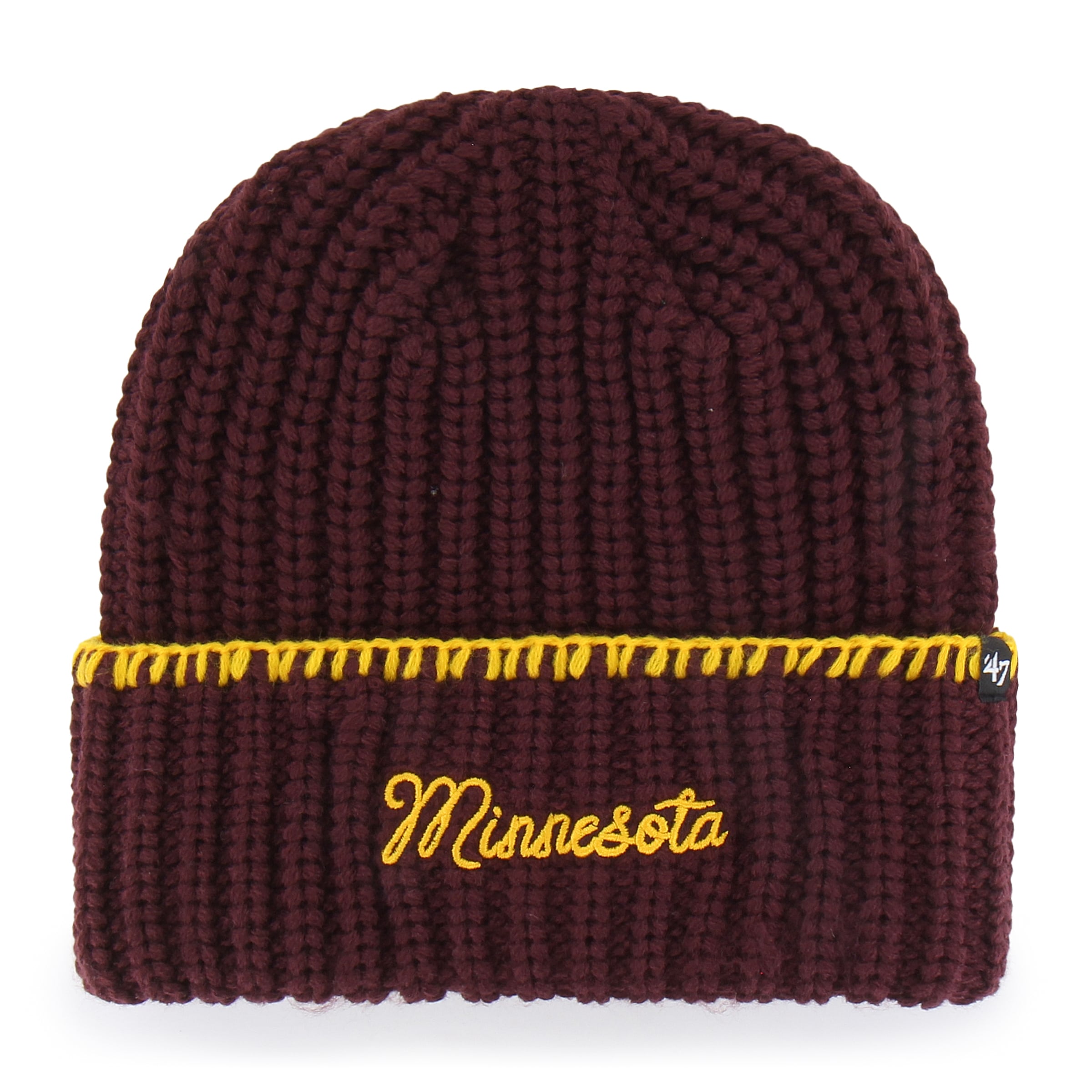 Bonnet à revers en maille point de couverture « 47 » marron Minnesota Golden Gophers pour femme