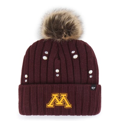 Minnesota Golden Gophers '47 Women's Pearl Fur Knit Hat with Pom - Maroon