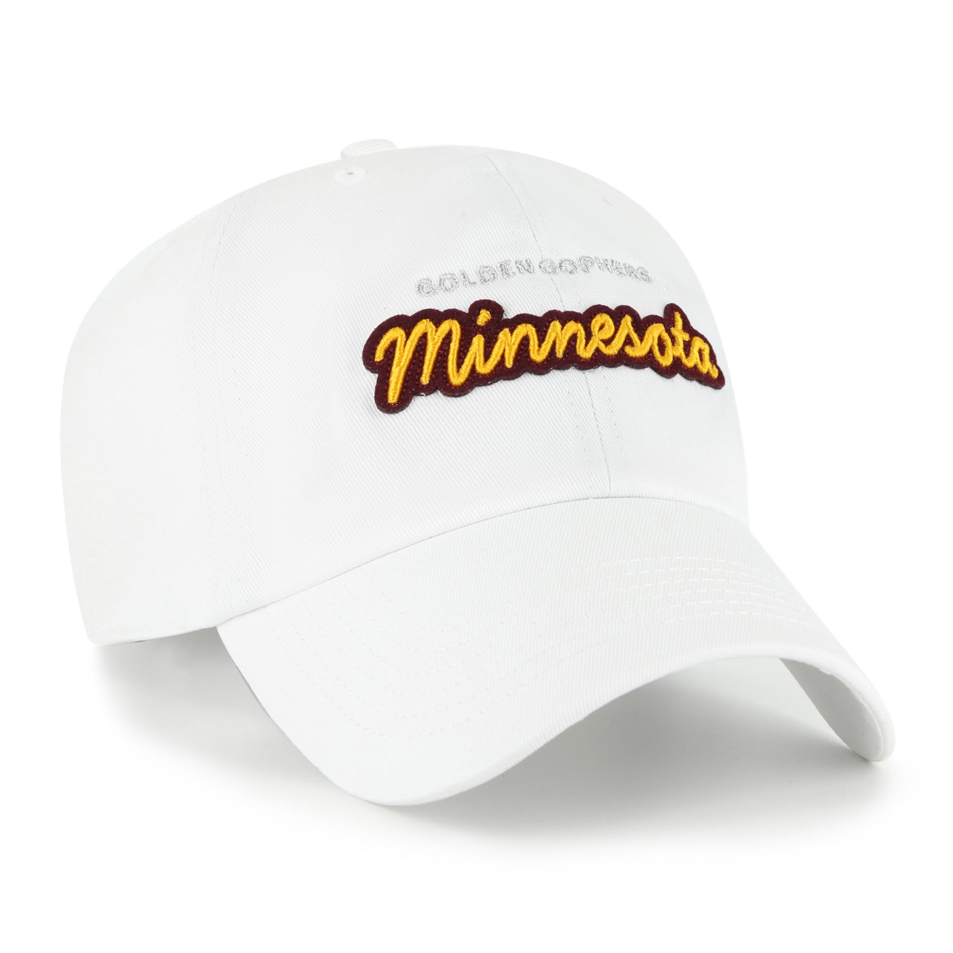 Women's '47 White Minnesota Golden Gophers Trendy Script Clean Up Adjustable Hat