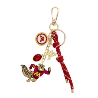 Minnesota Golden Gophers CANVAS Style Women's 18K Gold-Plated Cluster Bag Charm