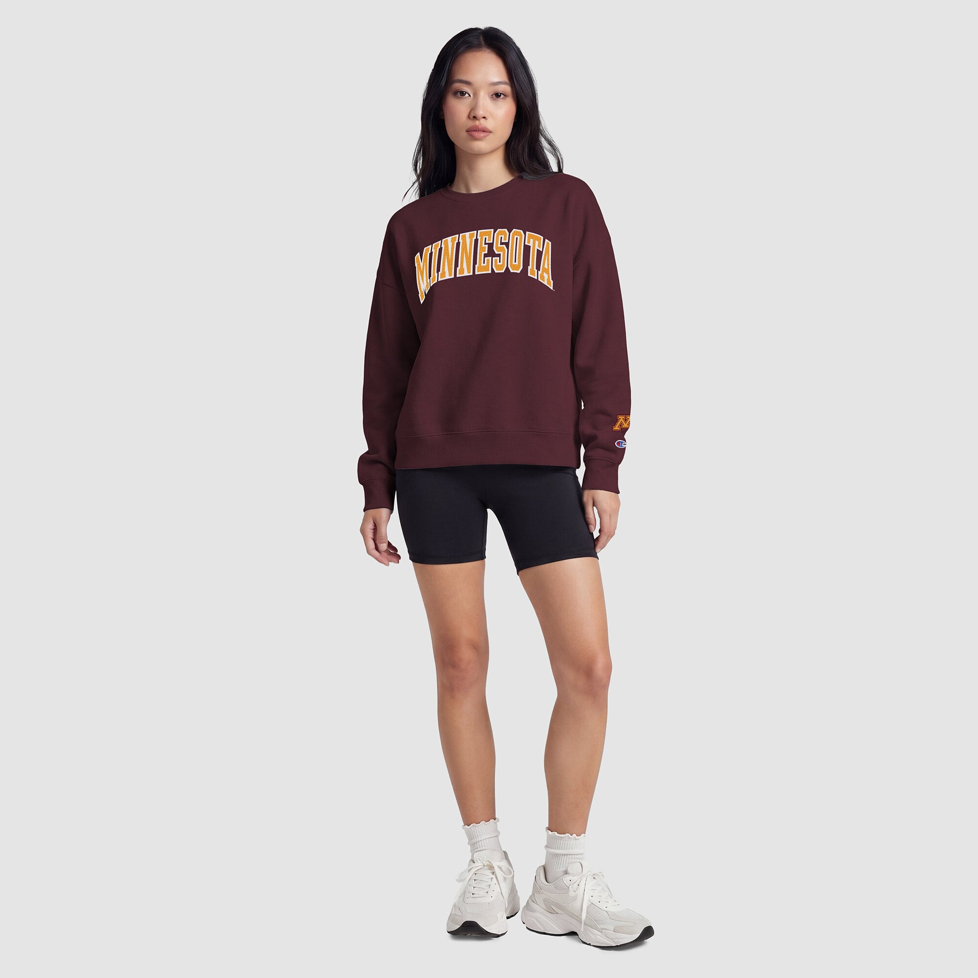 Women's Champion Maroon Minnesota Golden Gophers Fleece Crew Sweatshirt