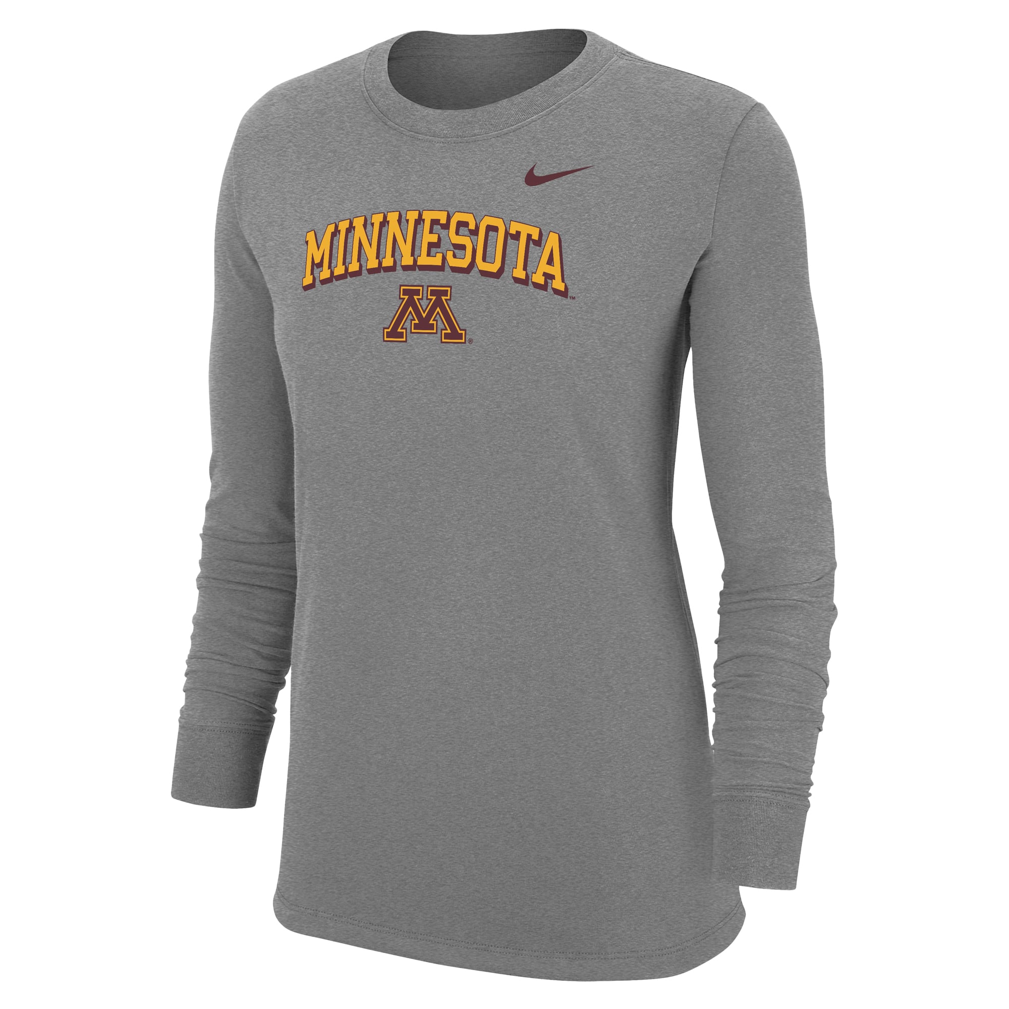 Women's Nike Heather Gray Minnesota Golden Gophers Core Long Sleeve T-Shirt