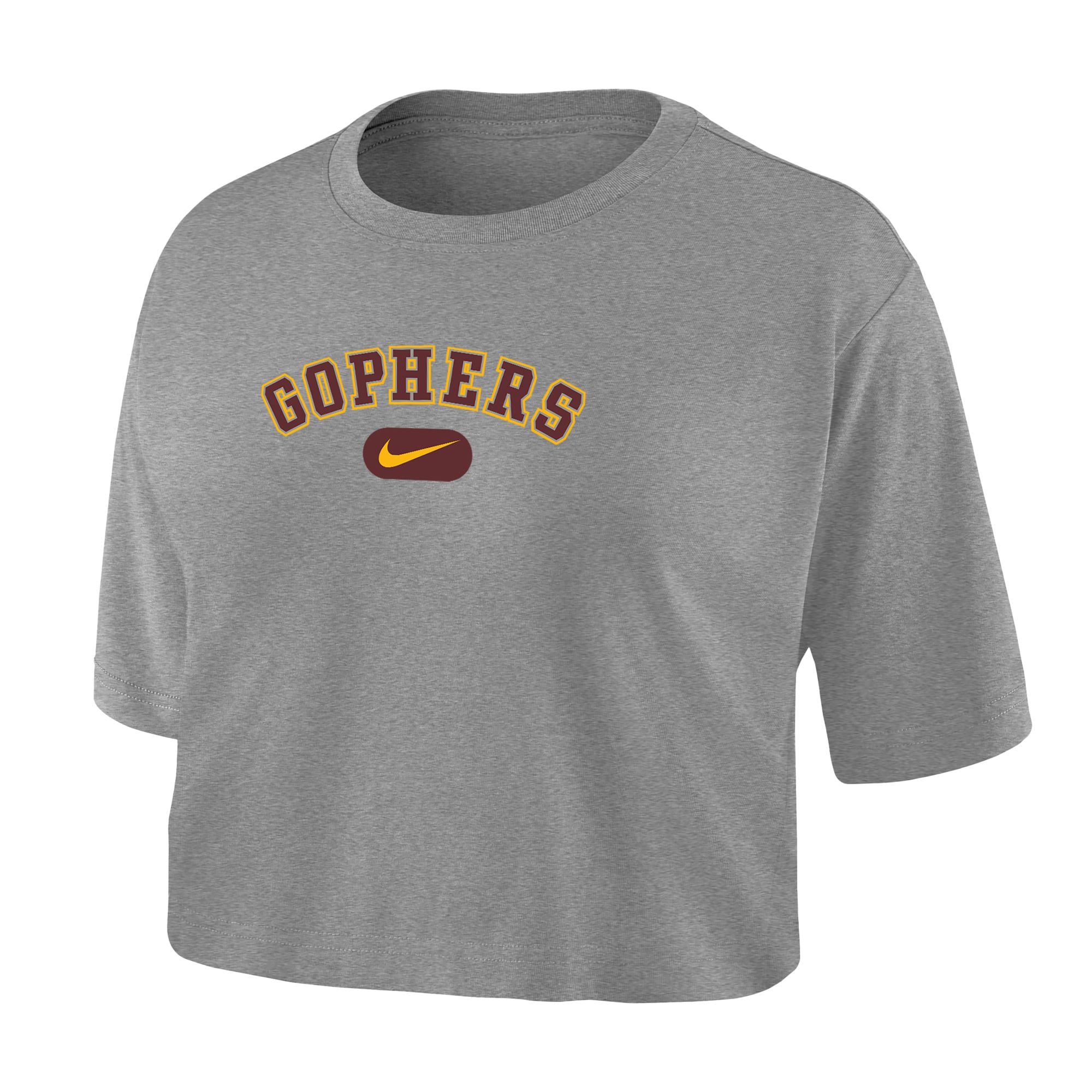 Women's Nike Heather Gray Minnesota Golden Gophers Dri-FIT Cropped T-Shirt