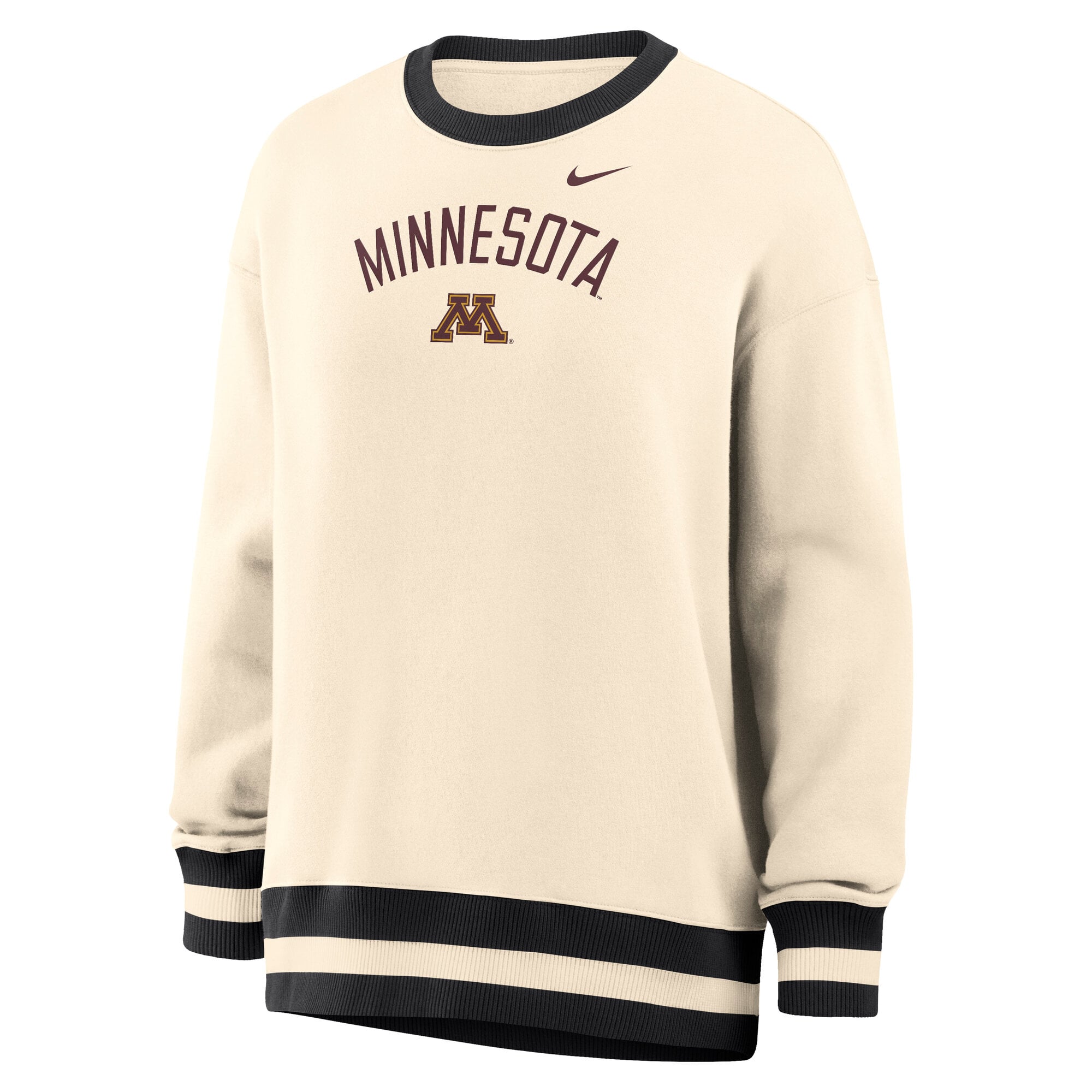 Women's Nike Natural Minnesota Golden Gophers Oversized Phoenix Fleece Sweatshirt