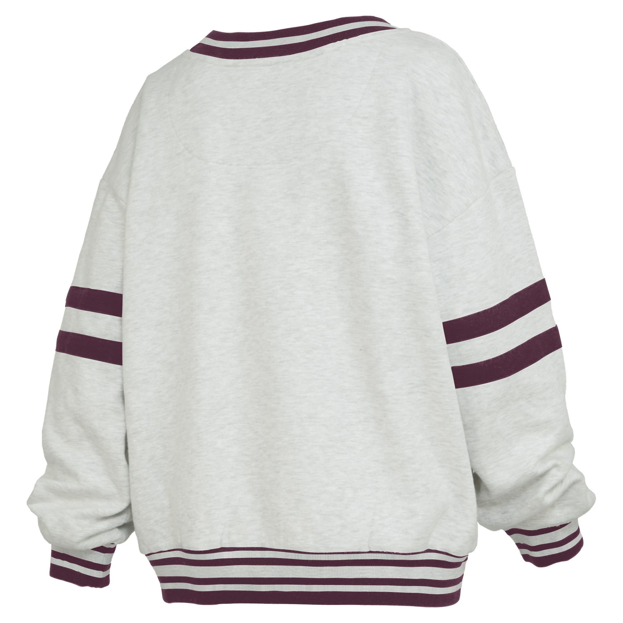 Women's Pressbox Gray/Maroon Minnesota Golden Gophers Tackle Twill Oates V-Neck Sweatshirt