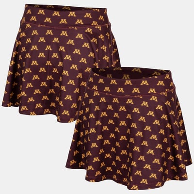 Jupe-short fluide imprimée intégrale Minnesota Golden Gophers ZooZatz pour femme - Bordeaux