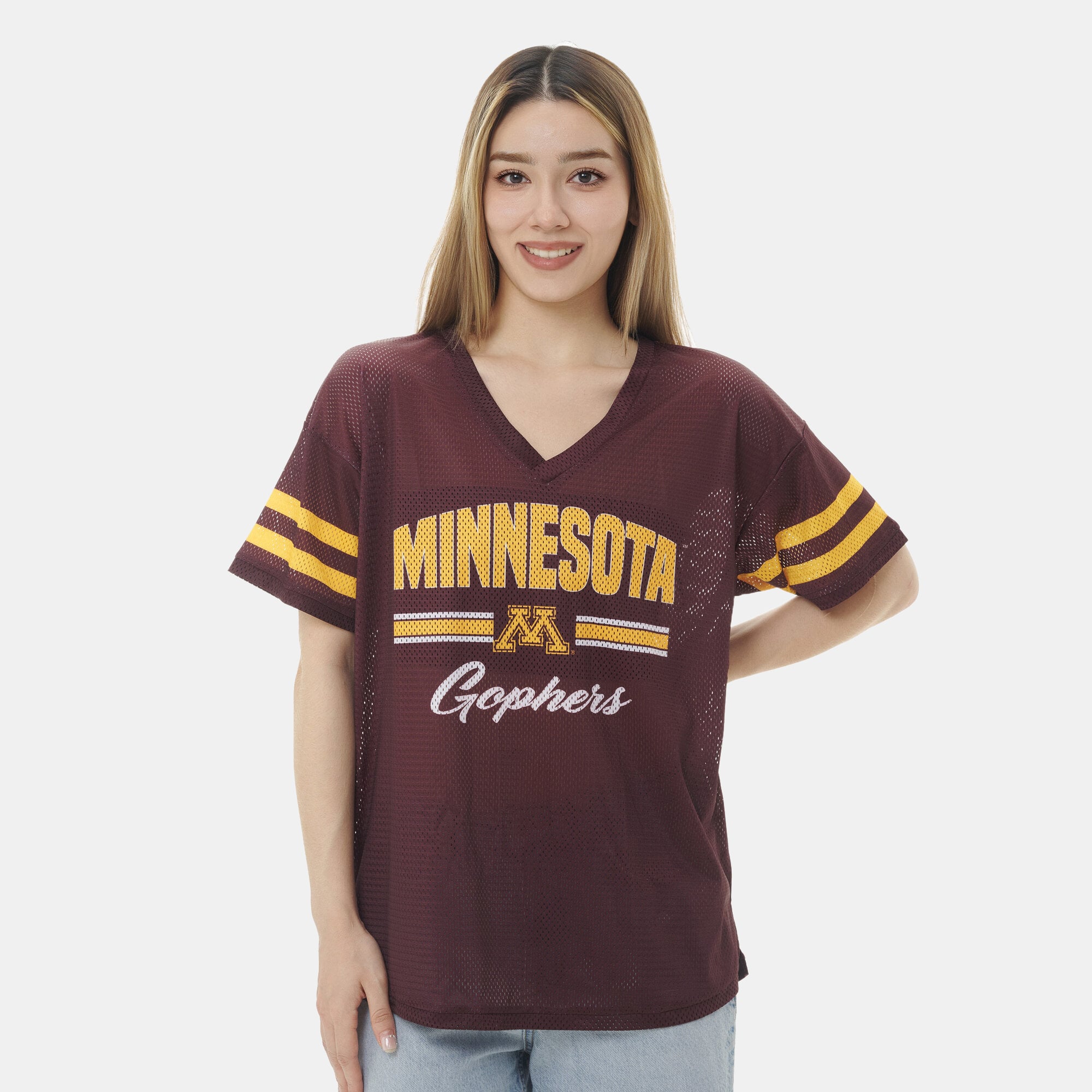 Women's ZooZatz Maroon Minnesota Golden Gophers Mesh Jersey Kickoff T-Shirt
