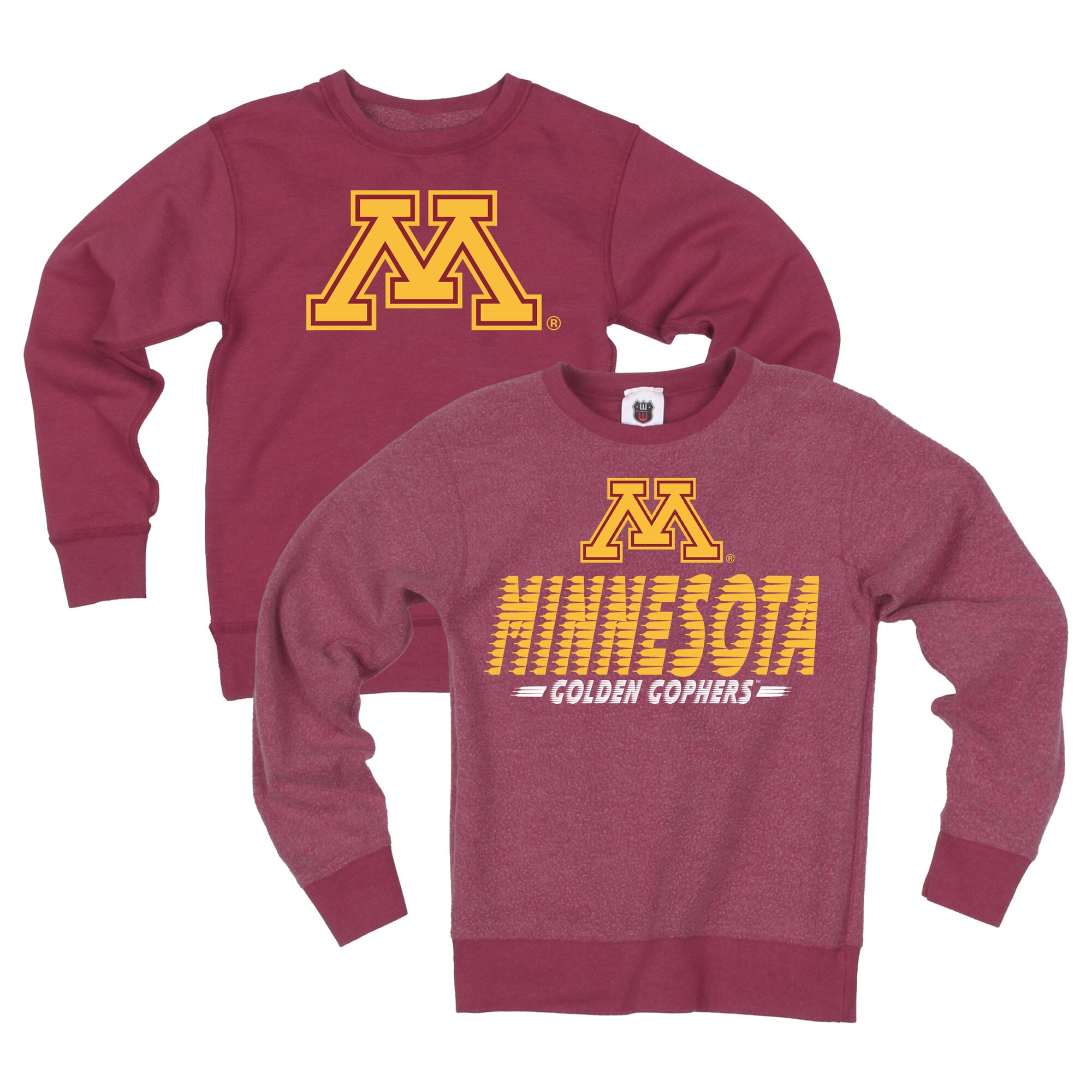 Youth Wes & Willy Maroon Minnesota Golden Gophers Reversible Sweatshirt