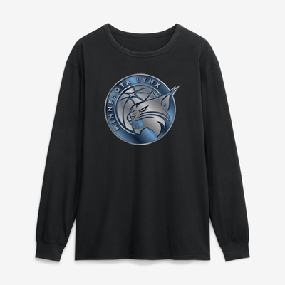 Minnesota Lynx  Metallic Mascot Long Sleeve T-Shirt - Black