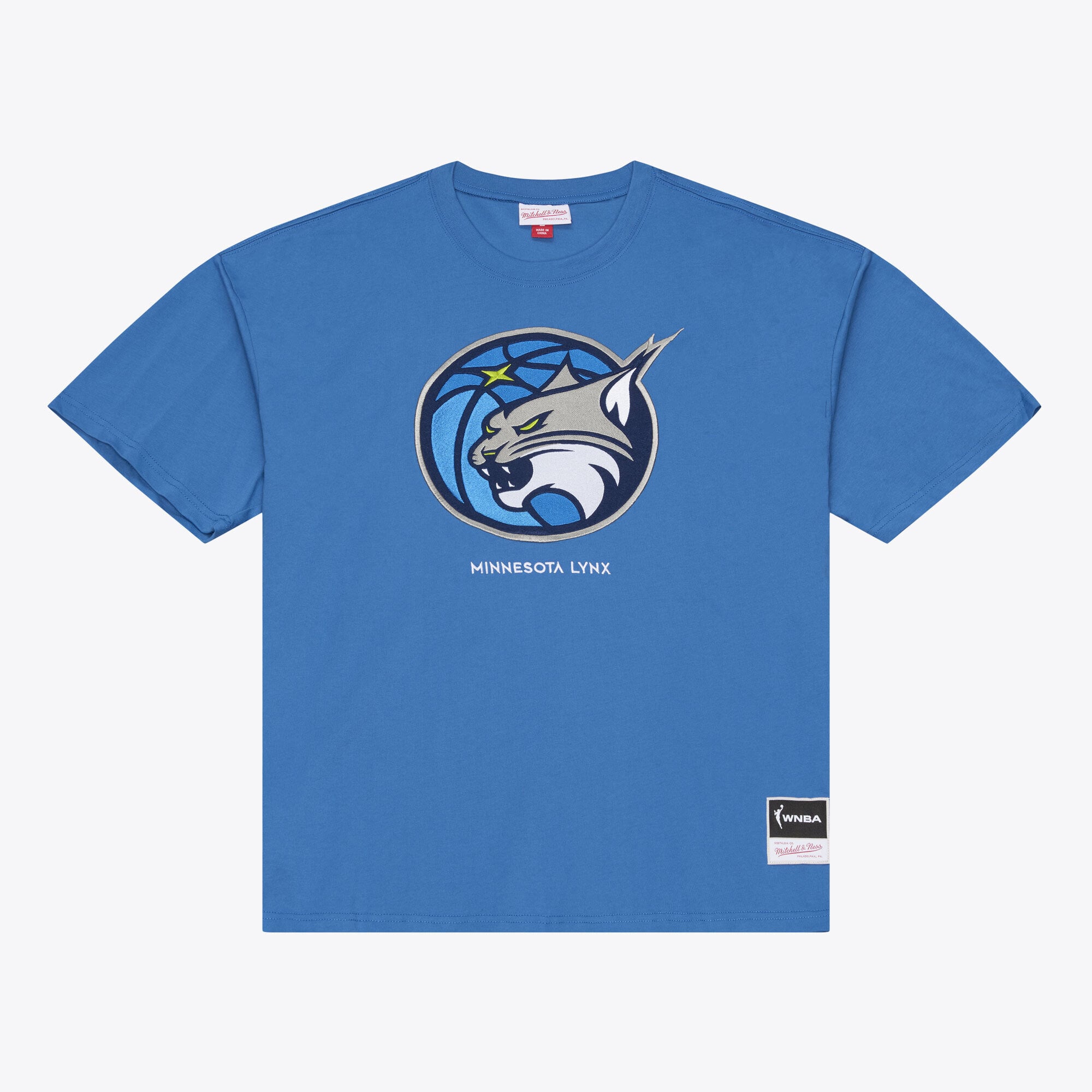 Men's Mitchell & Ness Blue Minnesota Lynx Logo Boxy T-Shirt