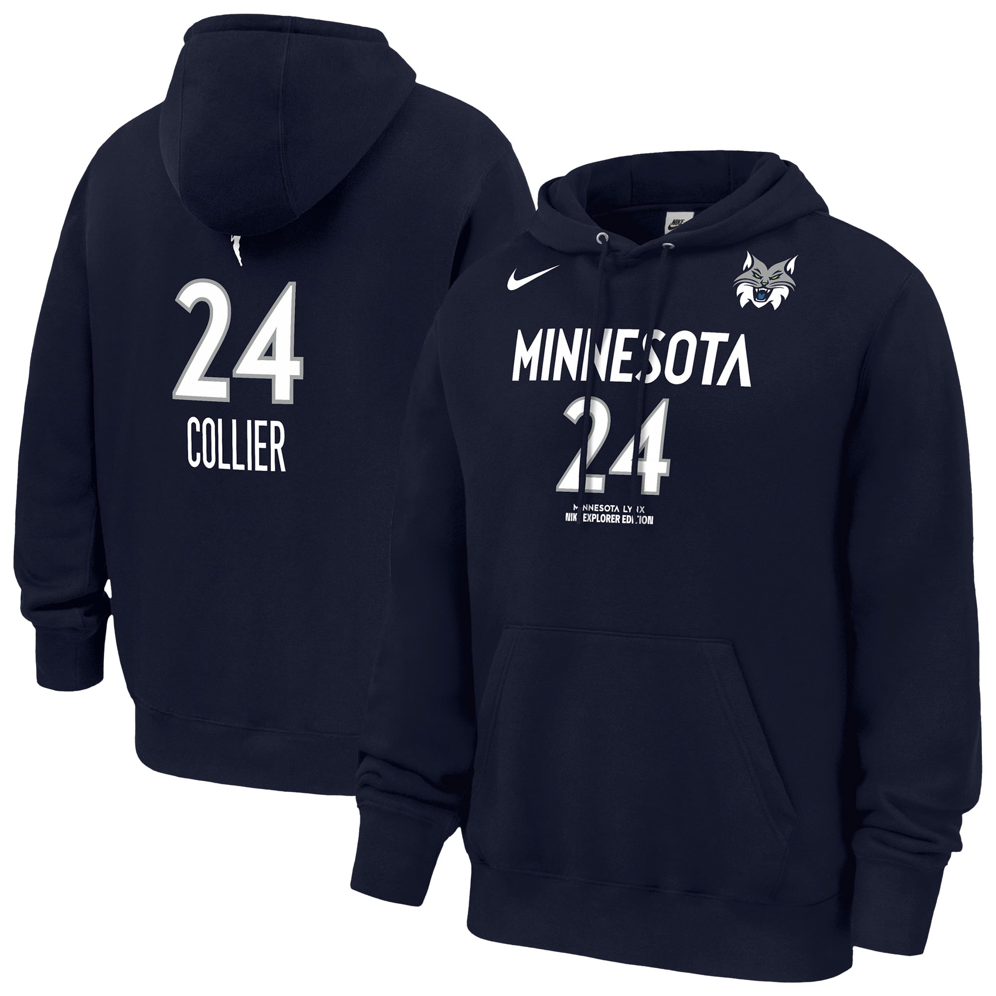 Men's Nike Napheesa Collier Navy Minnesota Lynx Explorer Edition Name & Number Hoodie