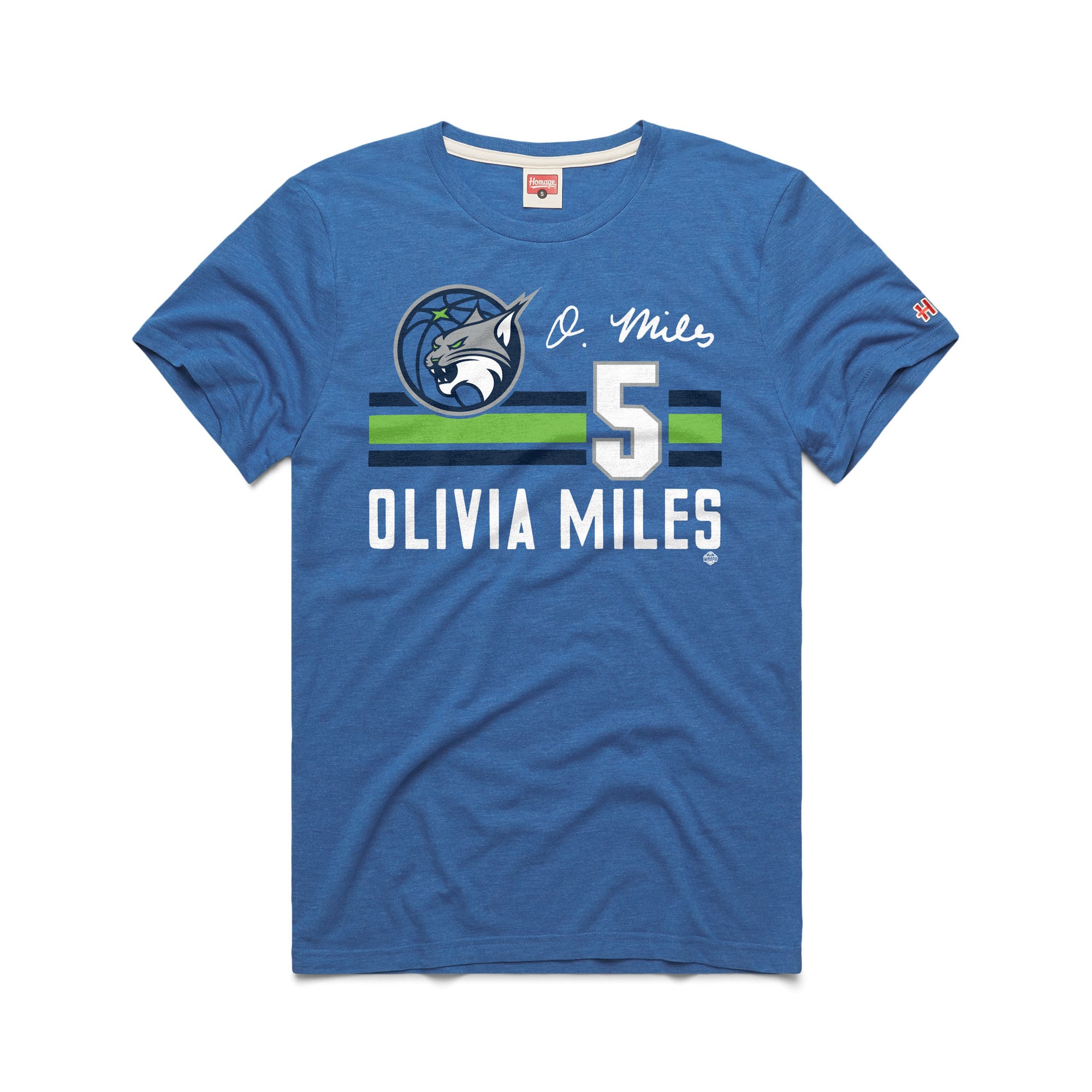 T-shirt unisexe Hommage à Olivia Miles, bleu, Minnesota Lynx Signature Jersey