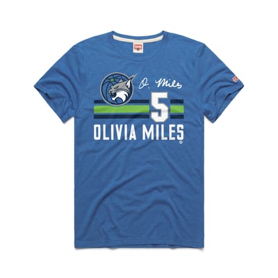 Olivia Miles Minnesota Lynx Homage Unisex Signature Jersey T-Shirt - Blue
