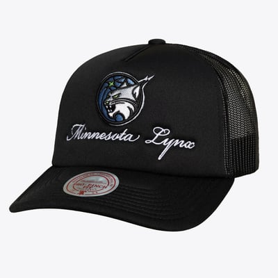 Minnesota Lynx Mitchell & Ness Unisex Script Pro Pinch Adjustable Trucker Hat - Black