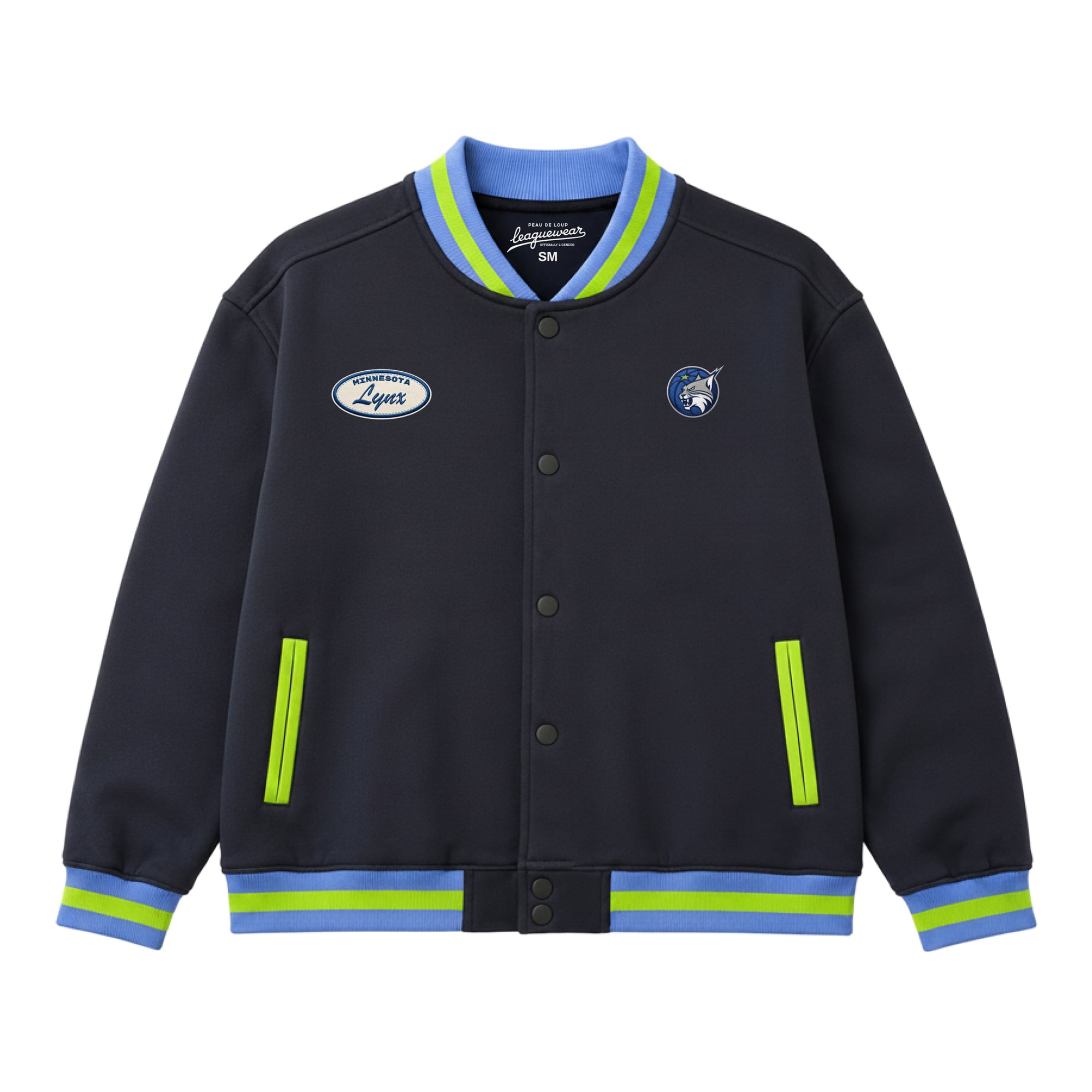 Veste universitaire unisexe en polaire bleu marine Minnesota Lynx Sideline à boutons-pression
