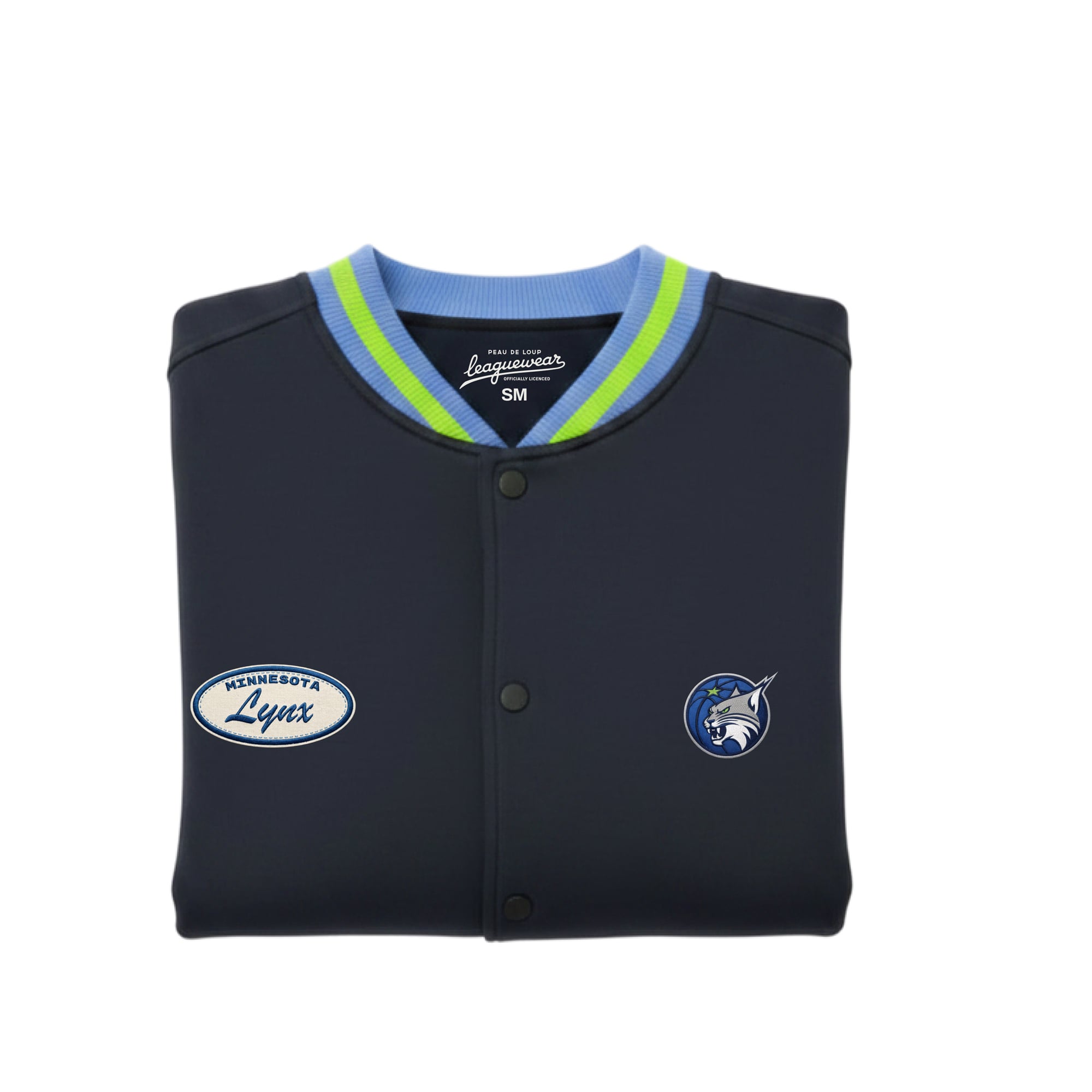 Veste universitaire unisexe en polaire bleu marine Minnesota Lynx Sideline à boutons-pression