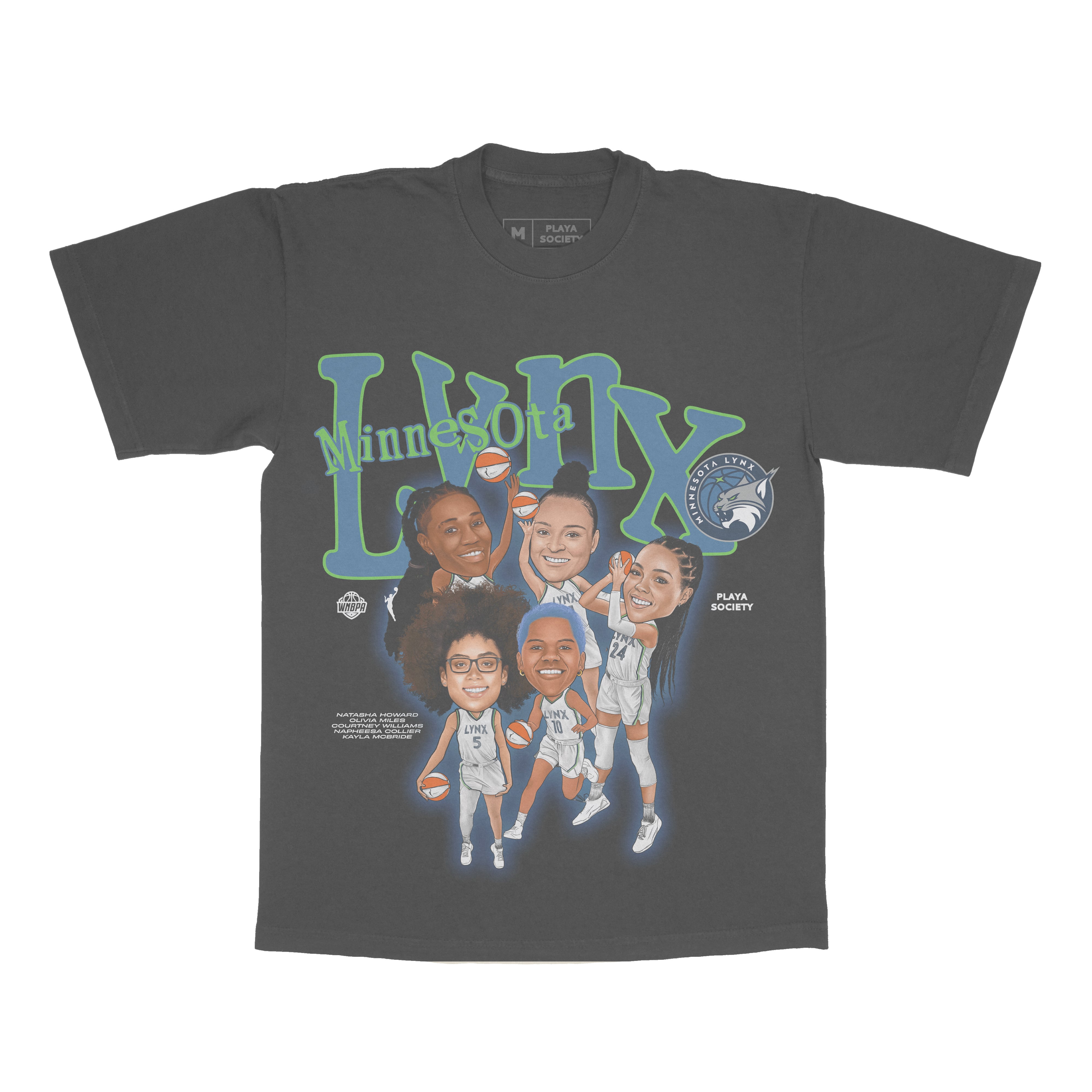 T-shirt unisexe Playa Society Black Minnesota Lynx Roster