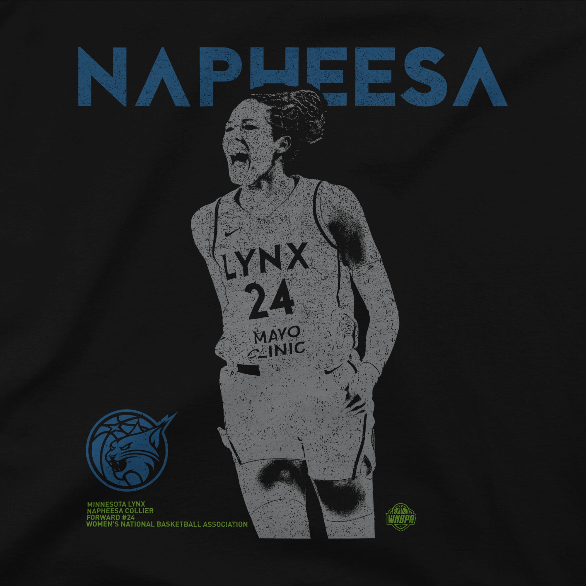 Unisex Stadium Essentials Napheesa Collier Black Minnesota Lynx Two-Step Urban T-Shirt