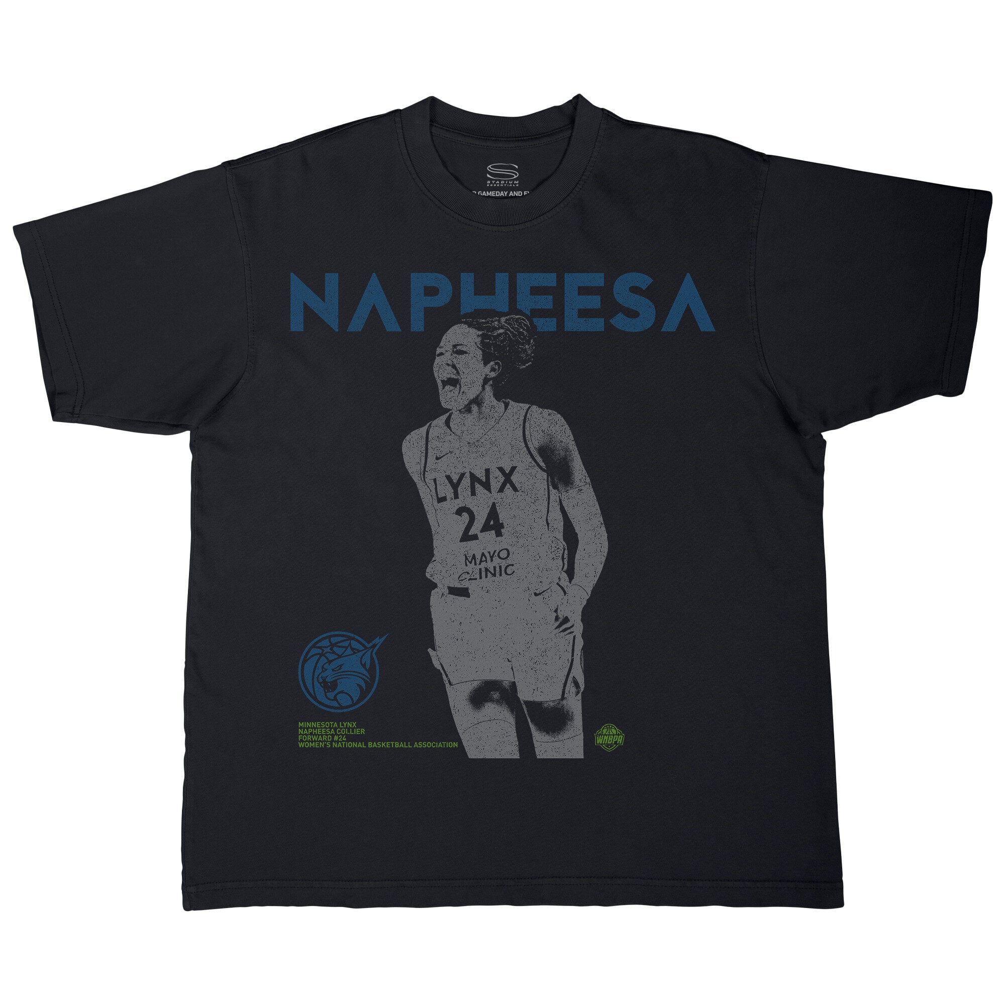 Unisex Stadium Essentials Napheesa Collier Black Minnesota Lynx Two-Step Urban T-Shirt
