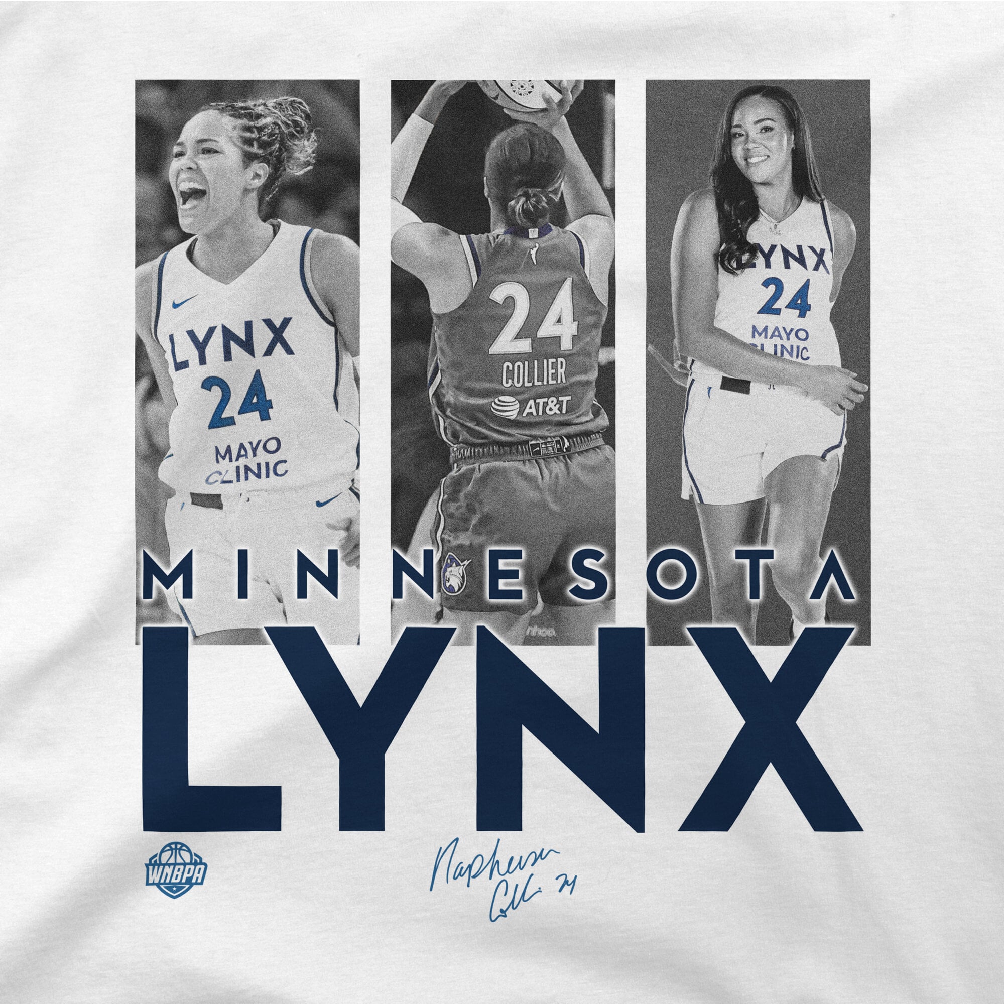 Unisex Stadium Essentials Napheesa Collier White Minnesota Lynx Team Player Hustle T-Shirt