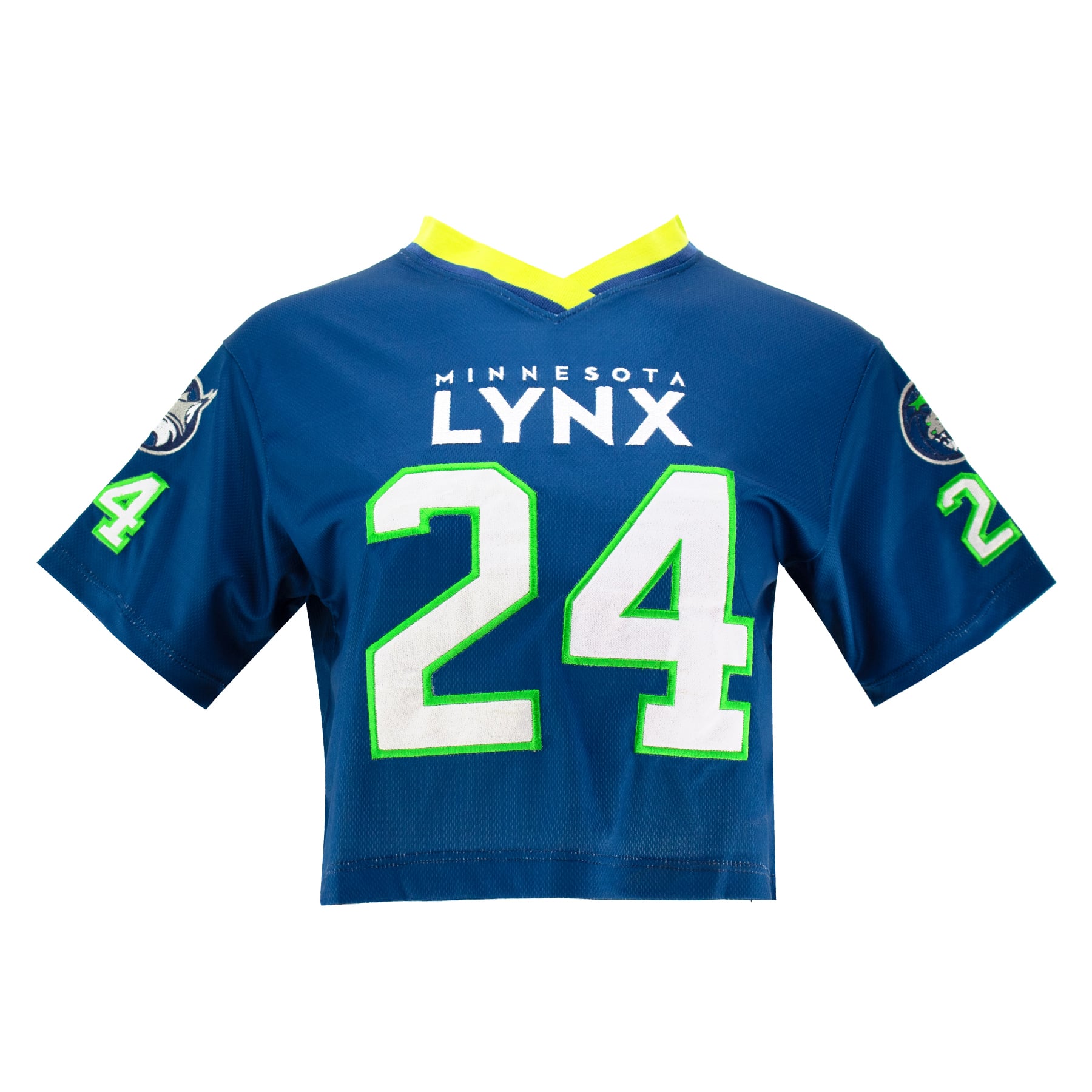 Women's FISLL Napheesa Collier Navy Minnesota Lynx Cropped Football Jersey