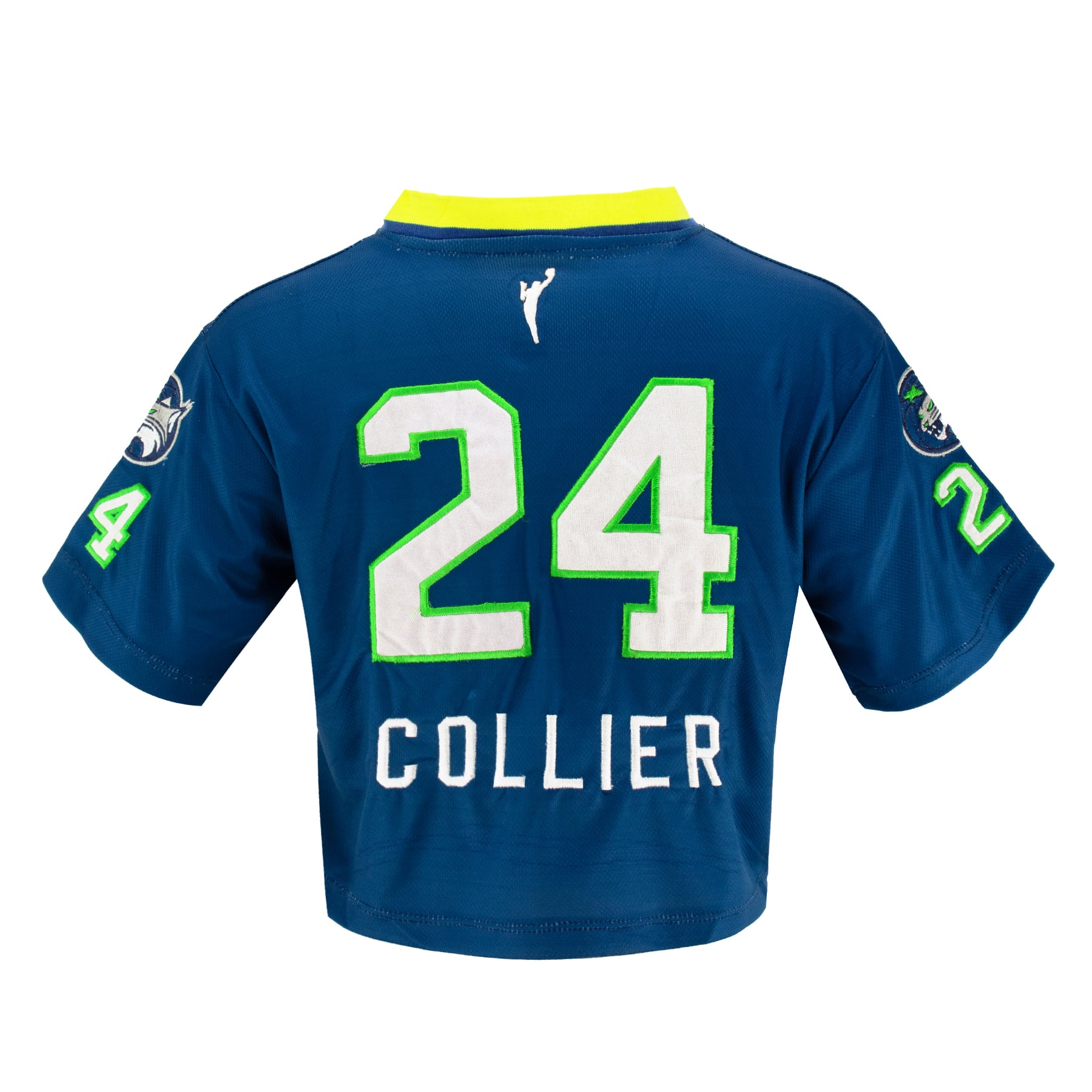Women's FISLL Napheesa Collier Navy Minnesota Lynx Cropped Football Jersey