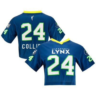 Napheesa Collier Minnesota Lynx FISLL Women's Cropped Football Jersey - Navy
