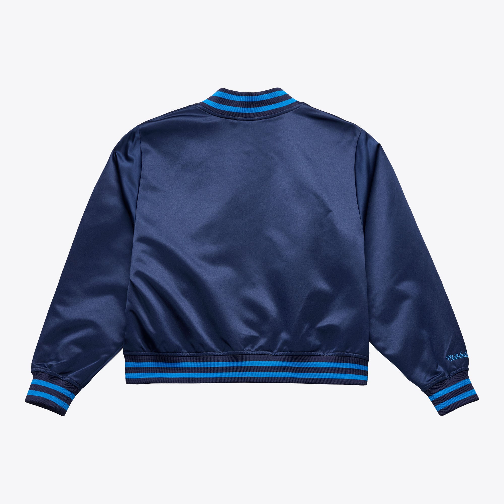 Women's Mitchell & Ness  Navy Minnesota Lynx Lightweight Cropped Full Snap Satin Jacket