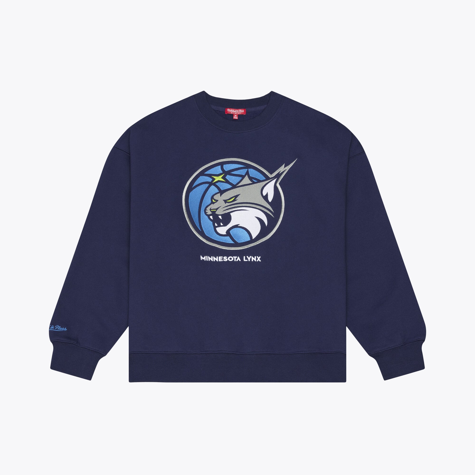 Sweat-shirt à col rond en polaire légère Mitchell & Ness bleu marine Minnesota Lynx pour femme
