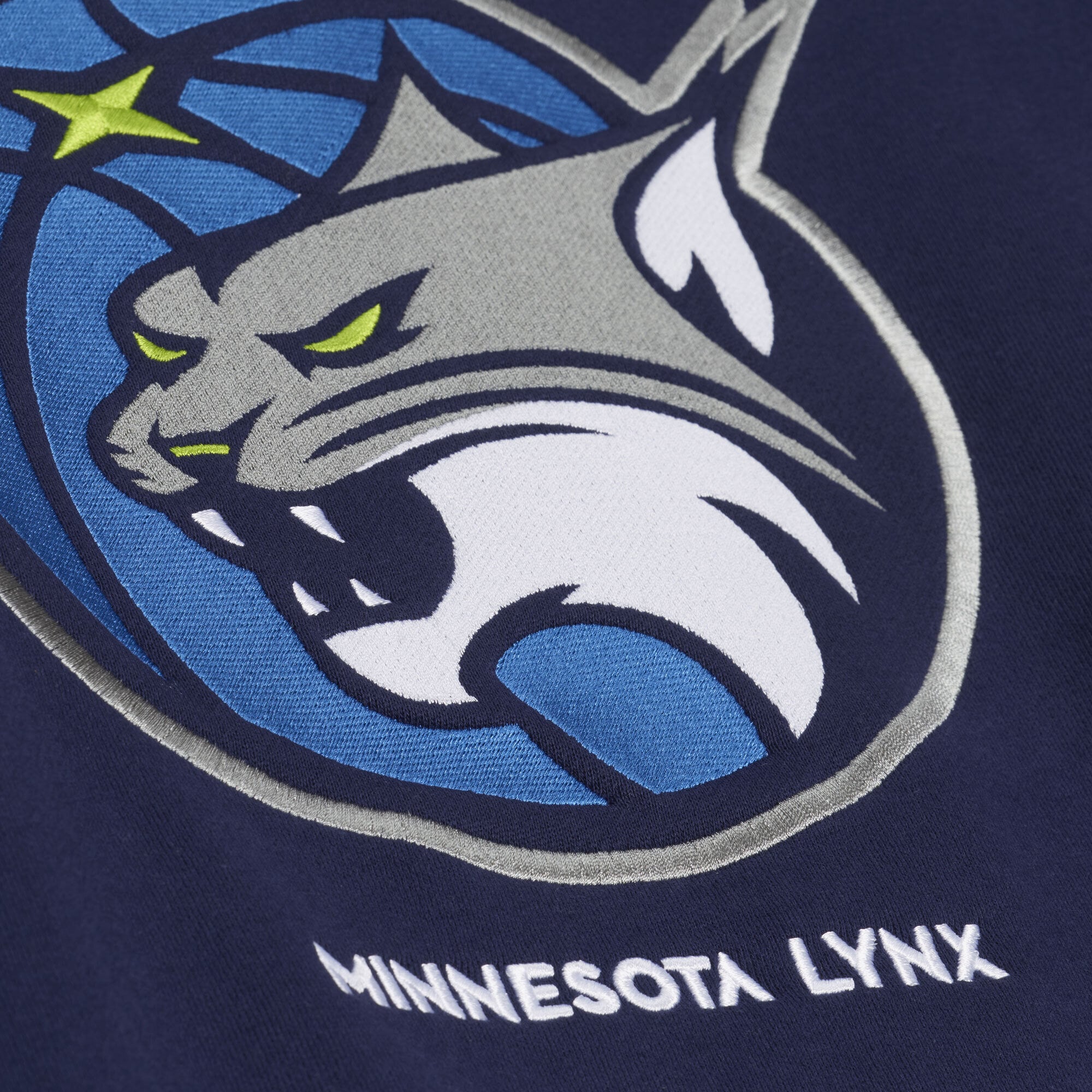 Sweat-shirt à col rond en polaire légère Mitchell & Ness bleu marine Minnesota Lynx pour femme