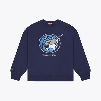  Minnesota Lynx Mitchell & Ness Women's Lightweight Fleece Crewneck Sweatshirt - Navy
