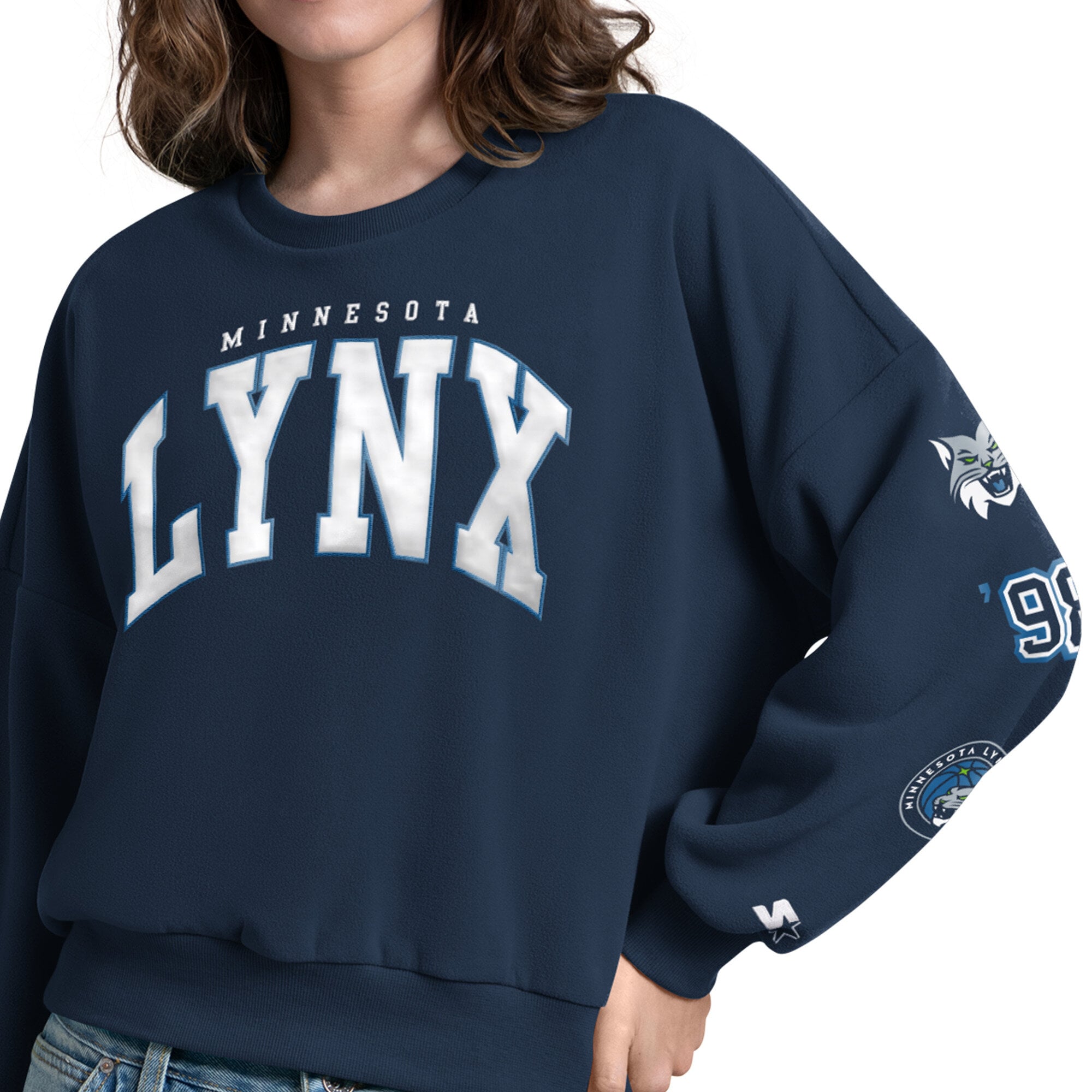 Sweat-shirt Starter bleu marine pour femme, Minnesota Lynx Fan Catch