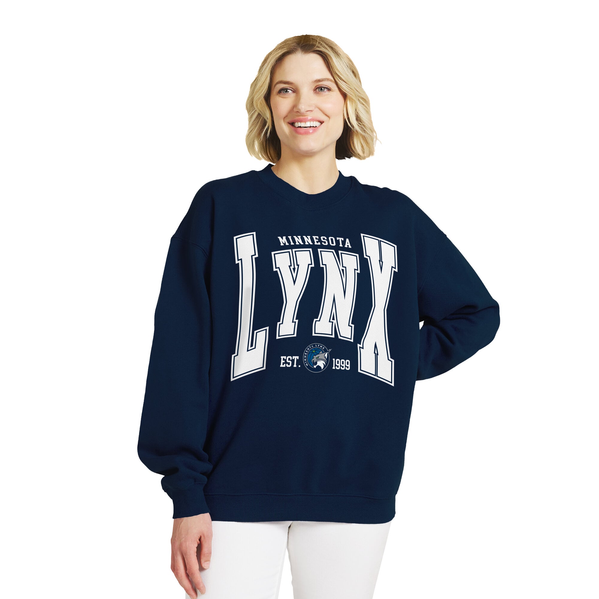 Sweat-shirt polaire oversize bleu marine Minnesota Lynx pour femme de la marque WEAR by Erin Andrews
